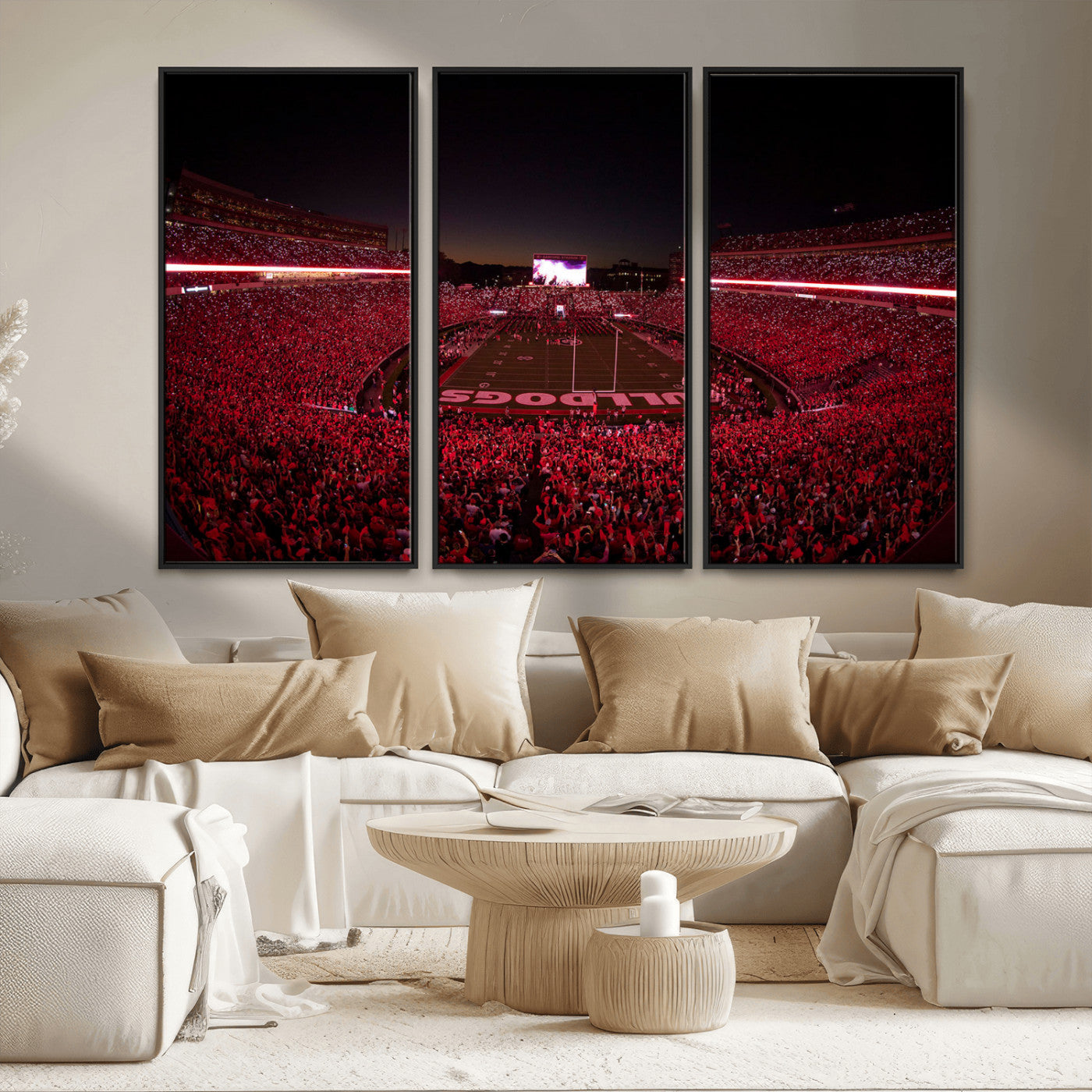 38331045-MGV-FC-48X32-3P_Black-Dooley Stadium Wall Art, Sports Arena Canvas Print, Dooley Field Sanford Stadium Artwork for Home, Office