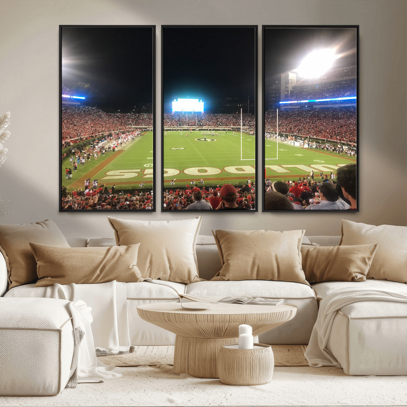 16230786-MGV-FC-48X32-3P - Dooley Stadium Wall Art, Sports Arena Panoramic Canvas Print, Modern Stadium Landscape Artwork for Home, Office