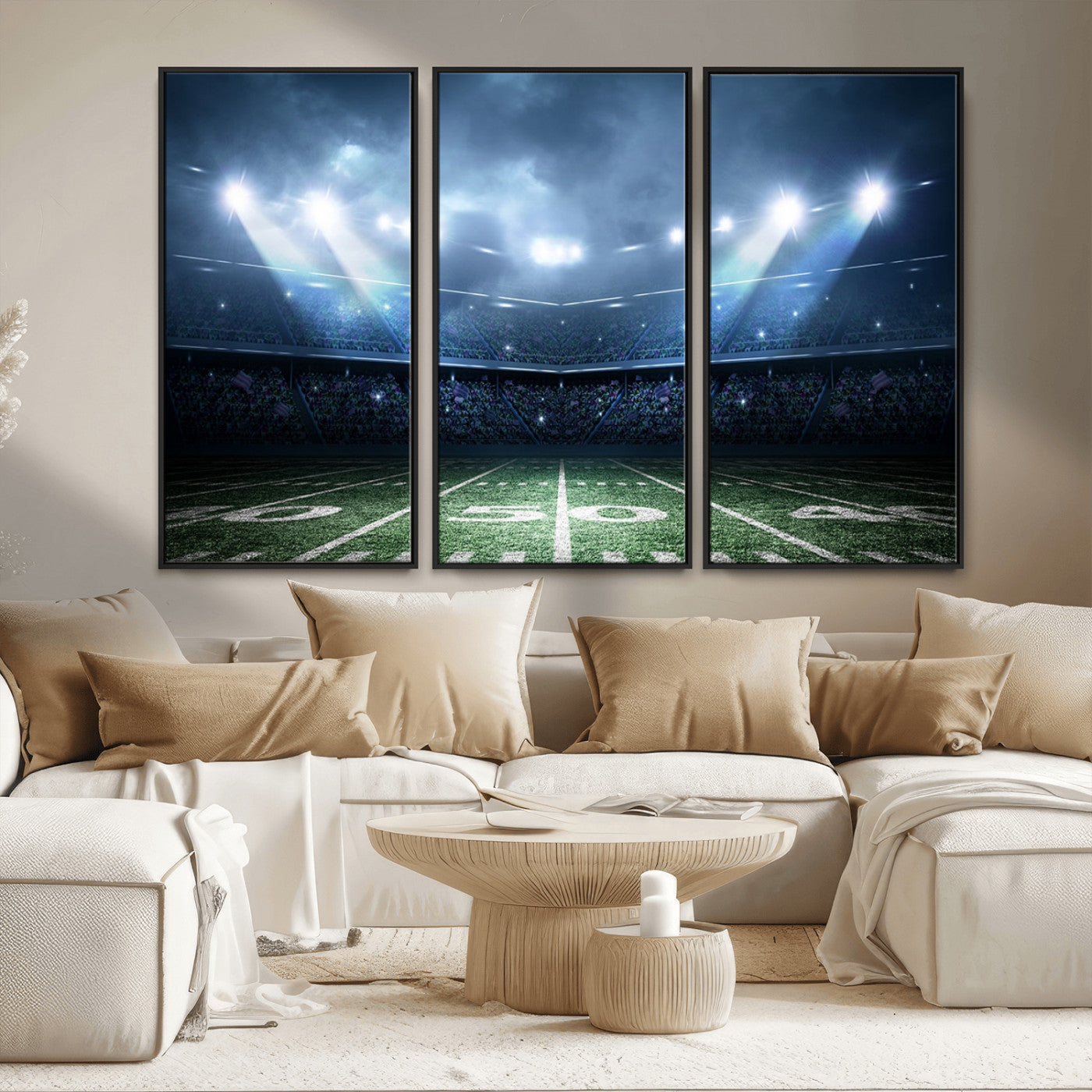 74741-MGV-CV-36X24-American Football Stadium Wall Art Canvas, American Football Stadium Canvas Print