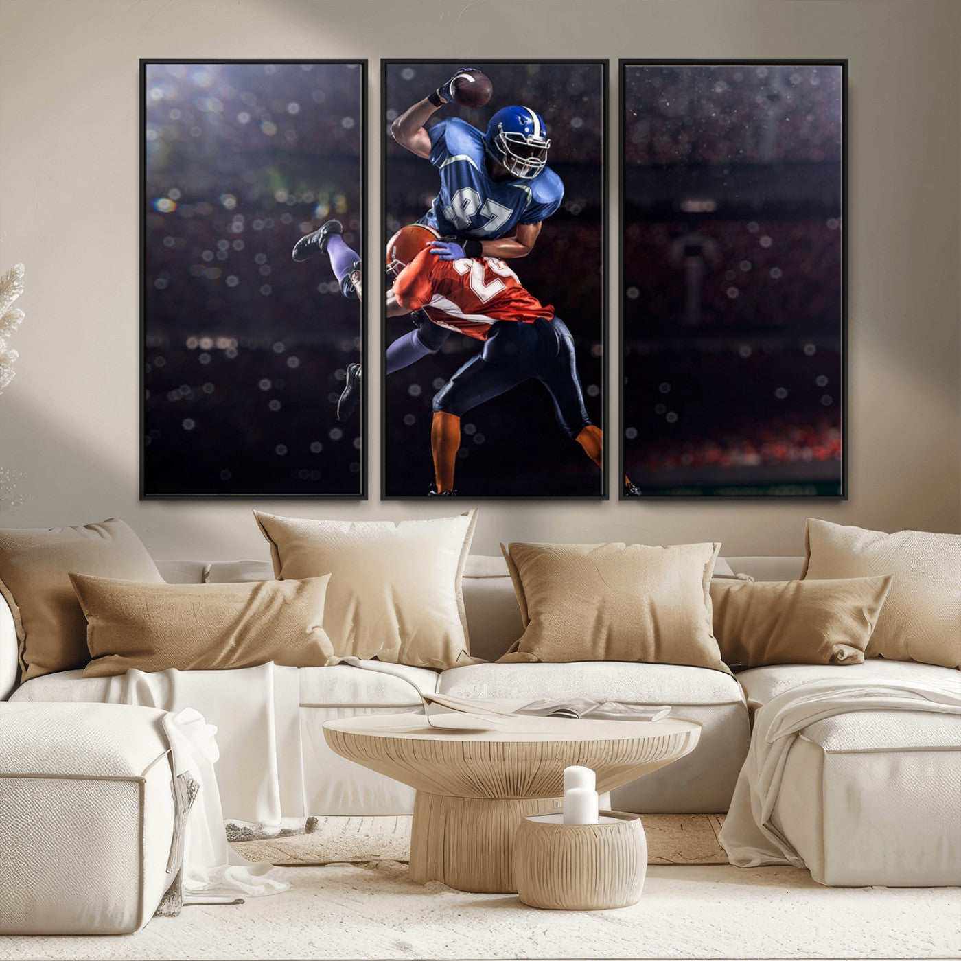 76491-MGV-CV-36X24-American Football Wall Art Canvas Print, Stadium Sport Wall Art Print