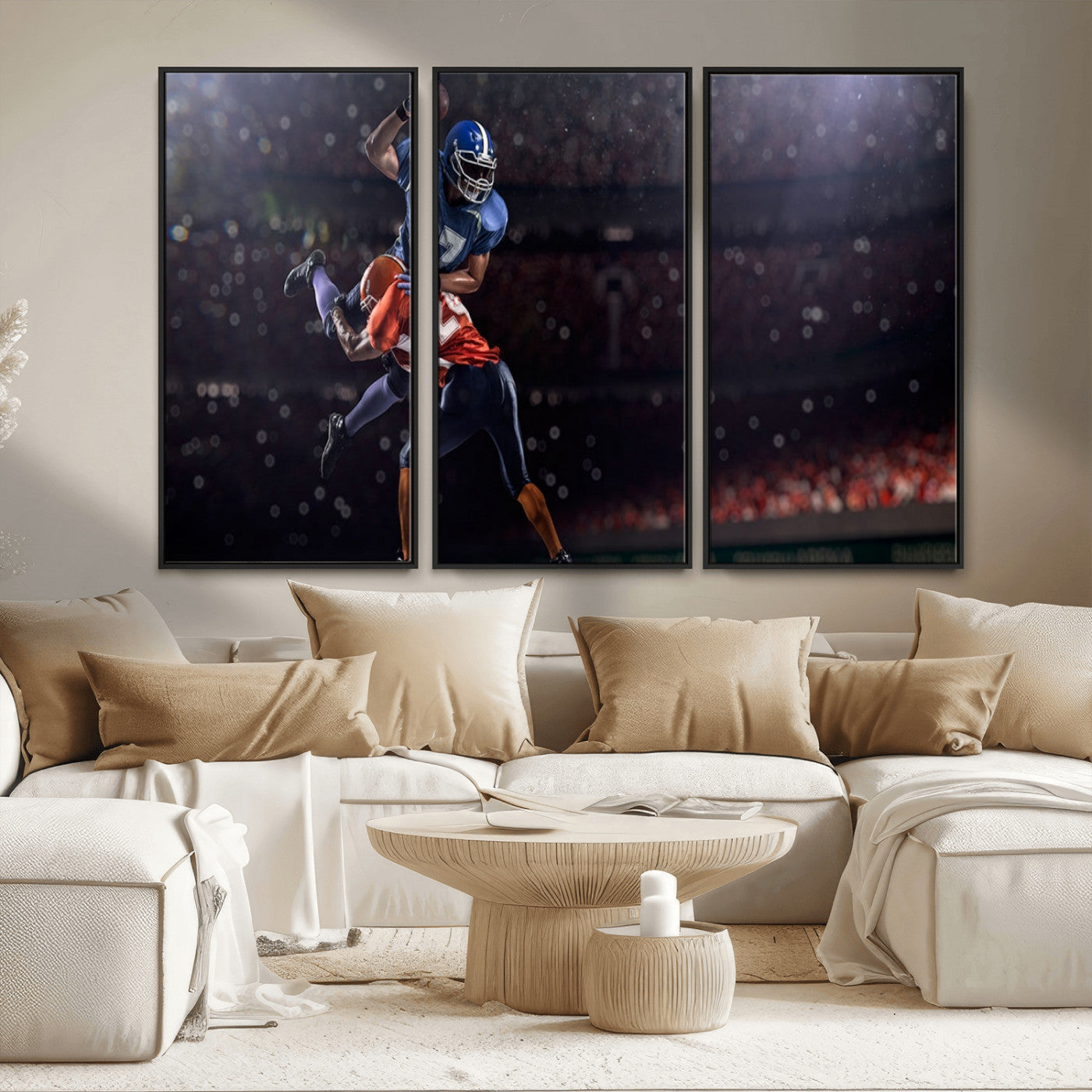 68009-MGV-CV-36X24-American Football Wall Art Canvas Print, Stadium Sport Wall Art Print