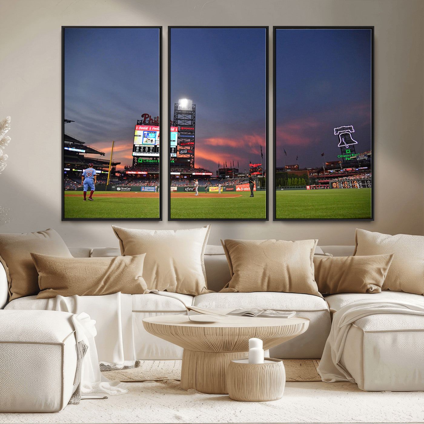 22594-MGV-FC-48X32-3P_Black-Philadelphia Phillies Baseball Print - Philadelphia Citizens Bank Park Stadium Wall Art, Phillies