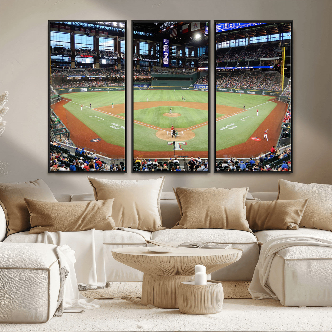 -Texas Rangers Baseball Team Print - Arlington Globe Life Field Stadium Canvas Print Wall Art