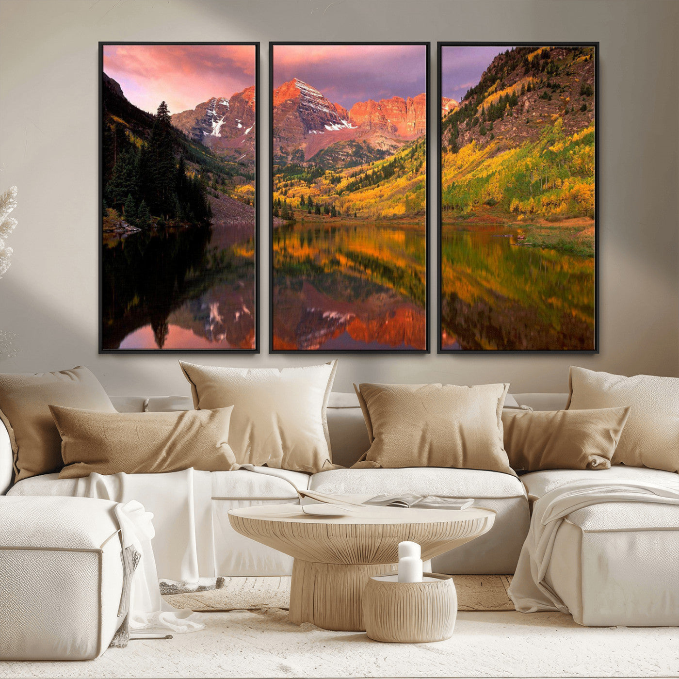 -Colorado Rockies Mountain Sunset Wall Art | Ready to Hang and Framed | Scenic Nature Landscape