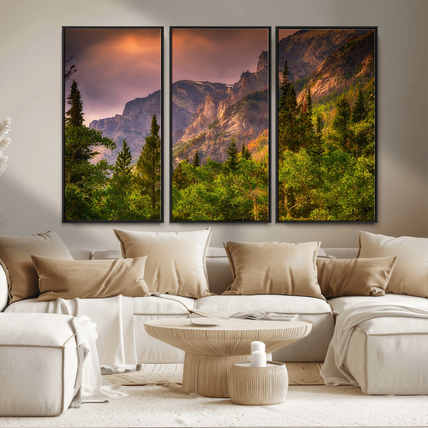 81684-MGV-FC-48X32-3P_Black-Colorado Rockies Mountains Wall Art Canvas Print | Ready to Hang Framed Mountain Landscape