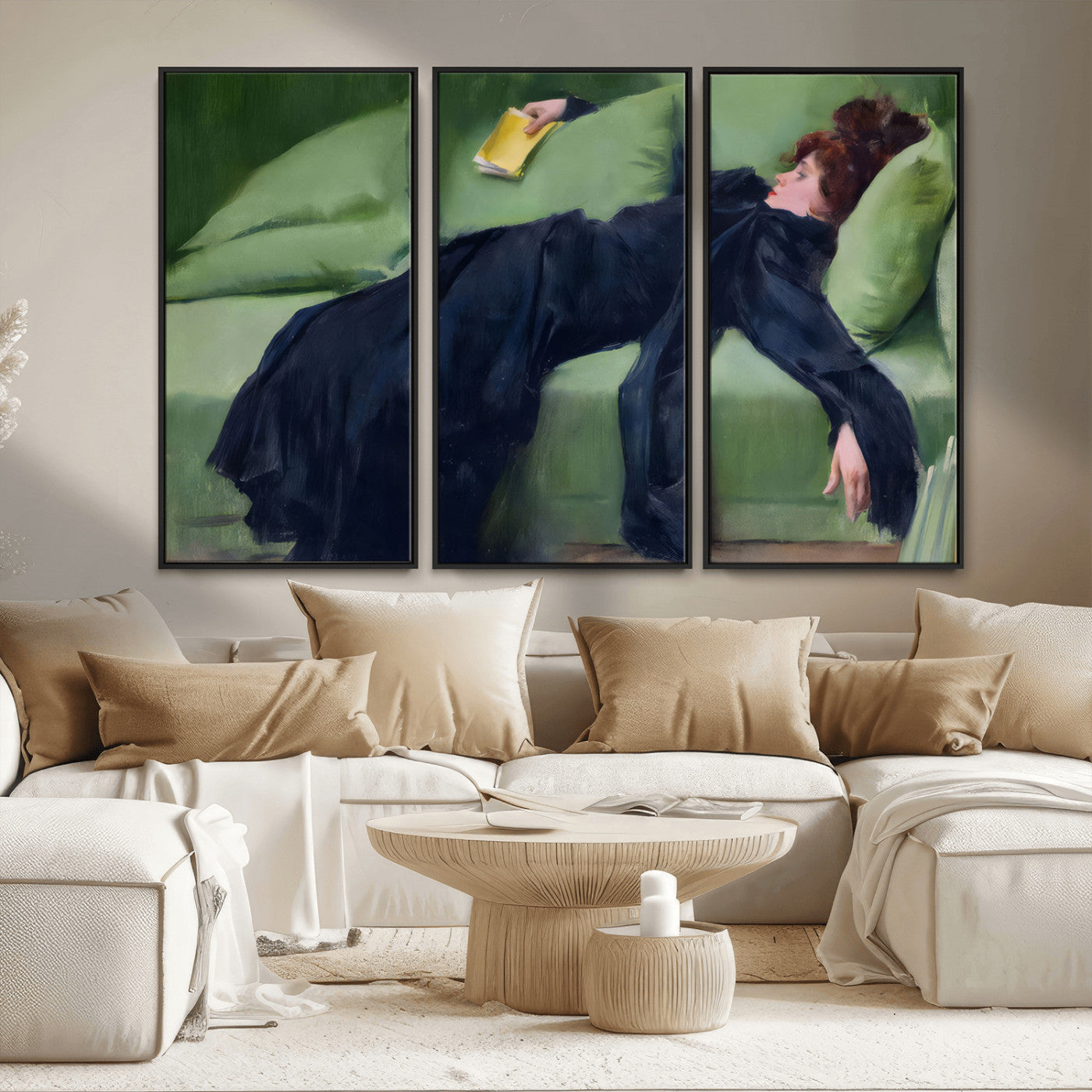 17725-MGV-CV-36X24-Decadent Girl by Ramon Casas Wall Art Canvas Print, Framed Decadent Girl Canvas Print