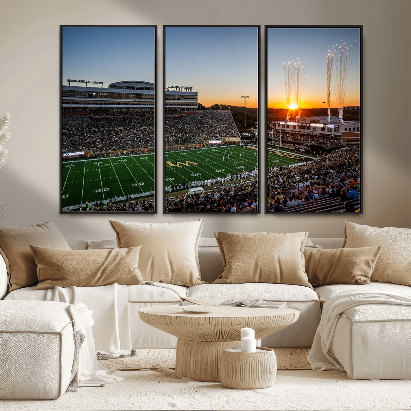 29253-MGV-CV-36X24-Demon Deacons Football Team Print Canvas- Winston-Salem Allegacy Federal Credit Union Stadium Wall