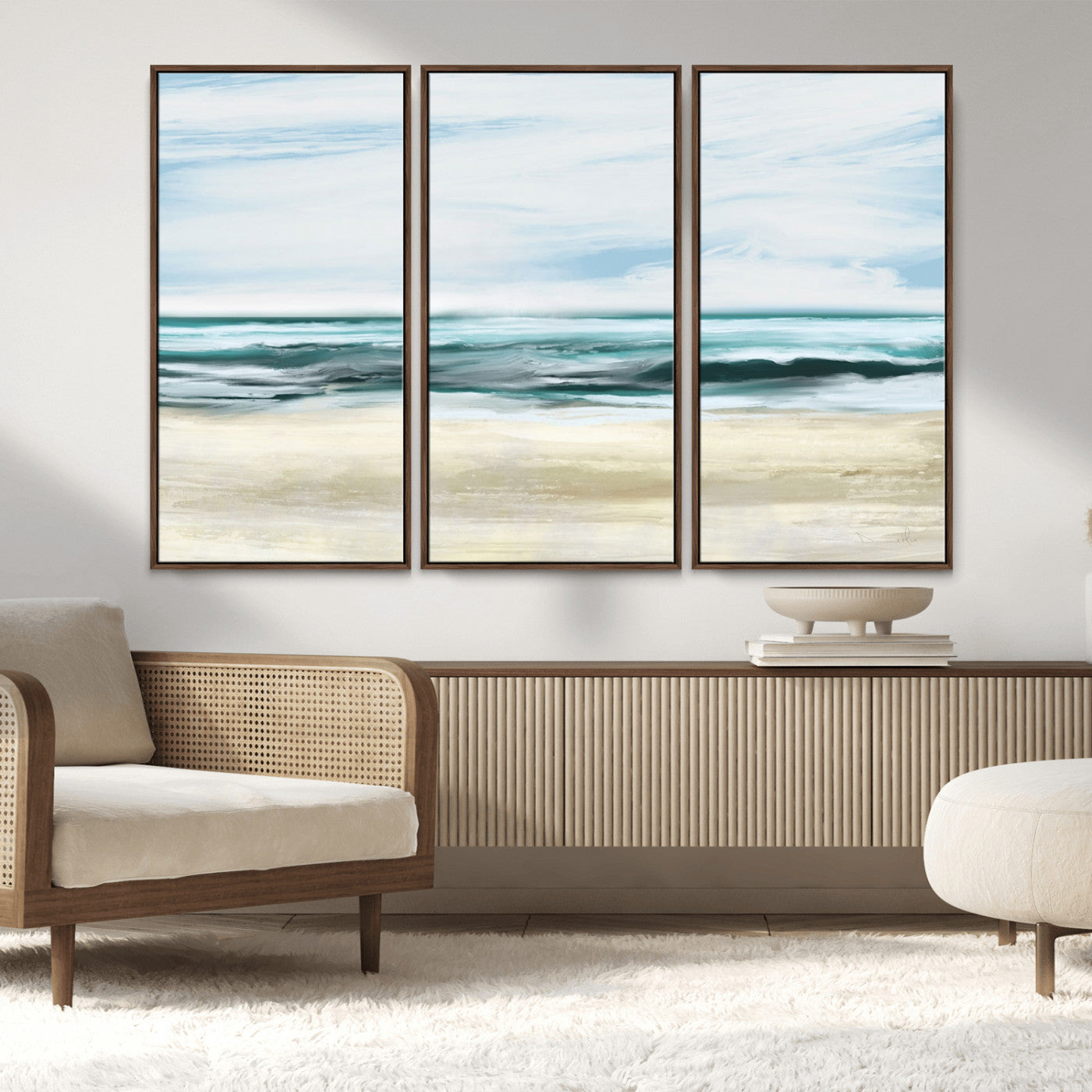 96301-MGV-FC-48X32-3P_Walnut-Ocean Abstract Wall Art Canvas Print