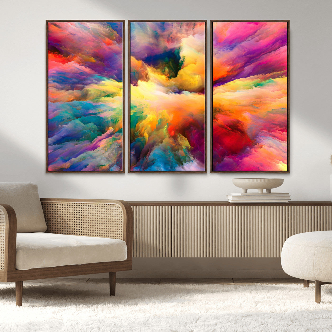 61038-MGV-FC-48X32-3P_Walnut-Blazing Vibrant Colors Cloud Wall Art Canvas Print