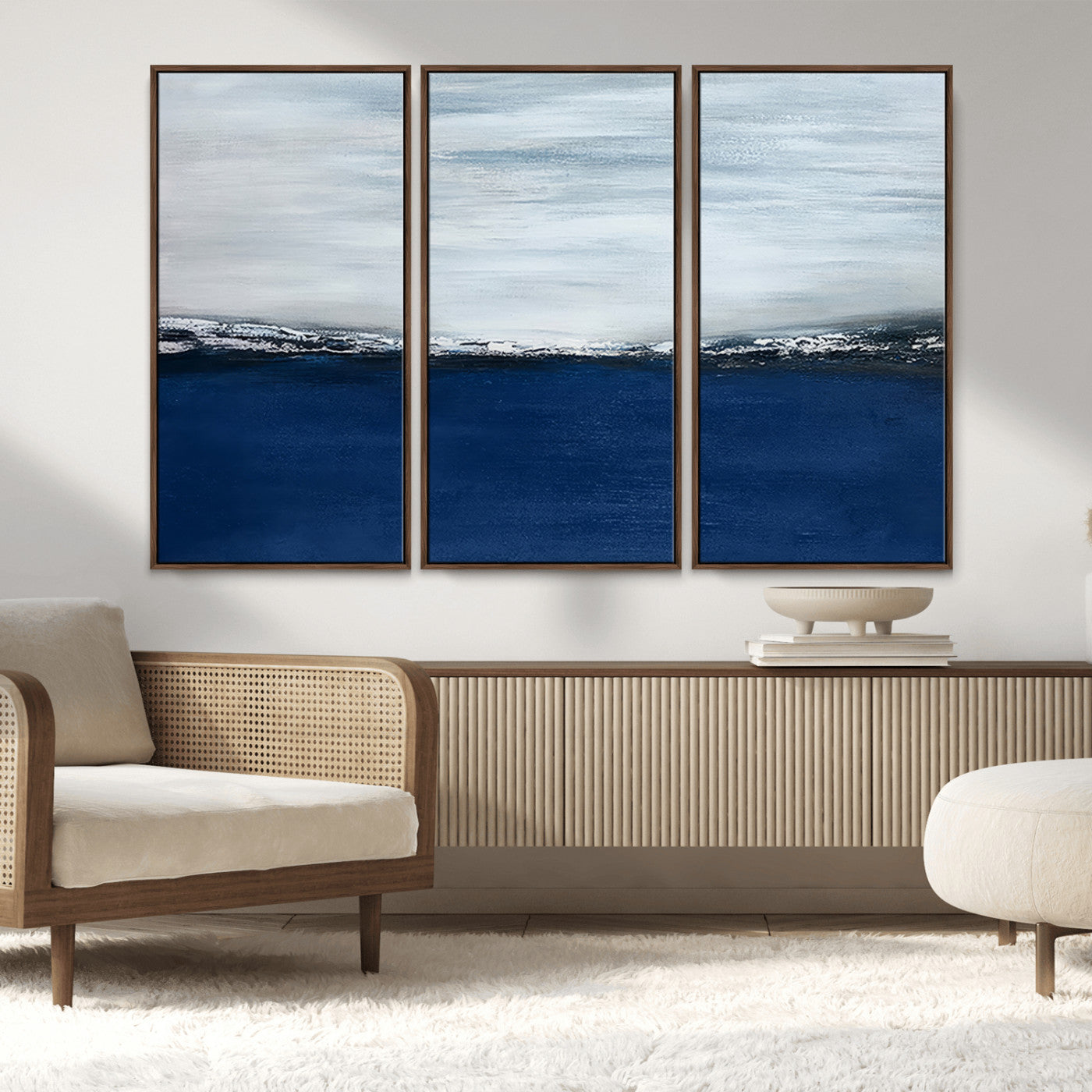 62197-MGV-FC-48X32-3P_Walnut-Navy Blue Abstract Wall Art Canvas Print
