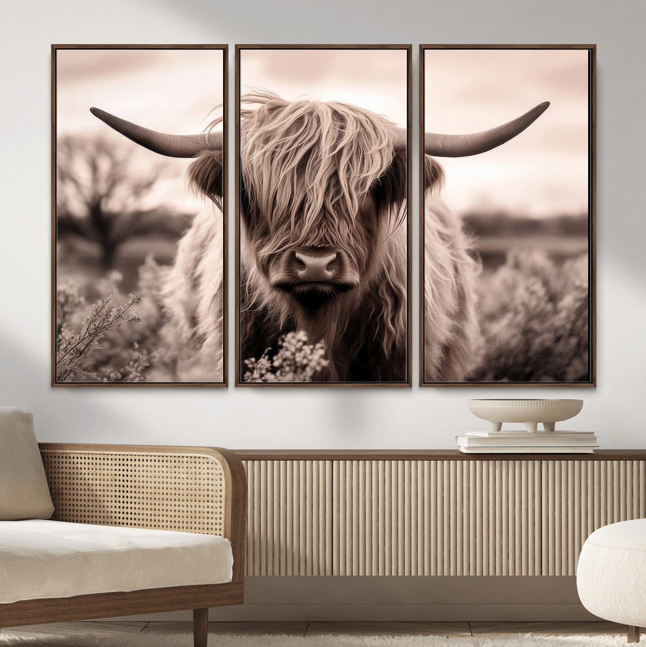 55903-MGV-CV-36X24 - Scottish Cow Longhorn Wall Art Canvas Print