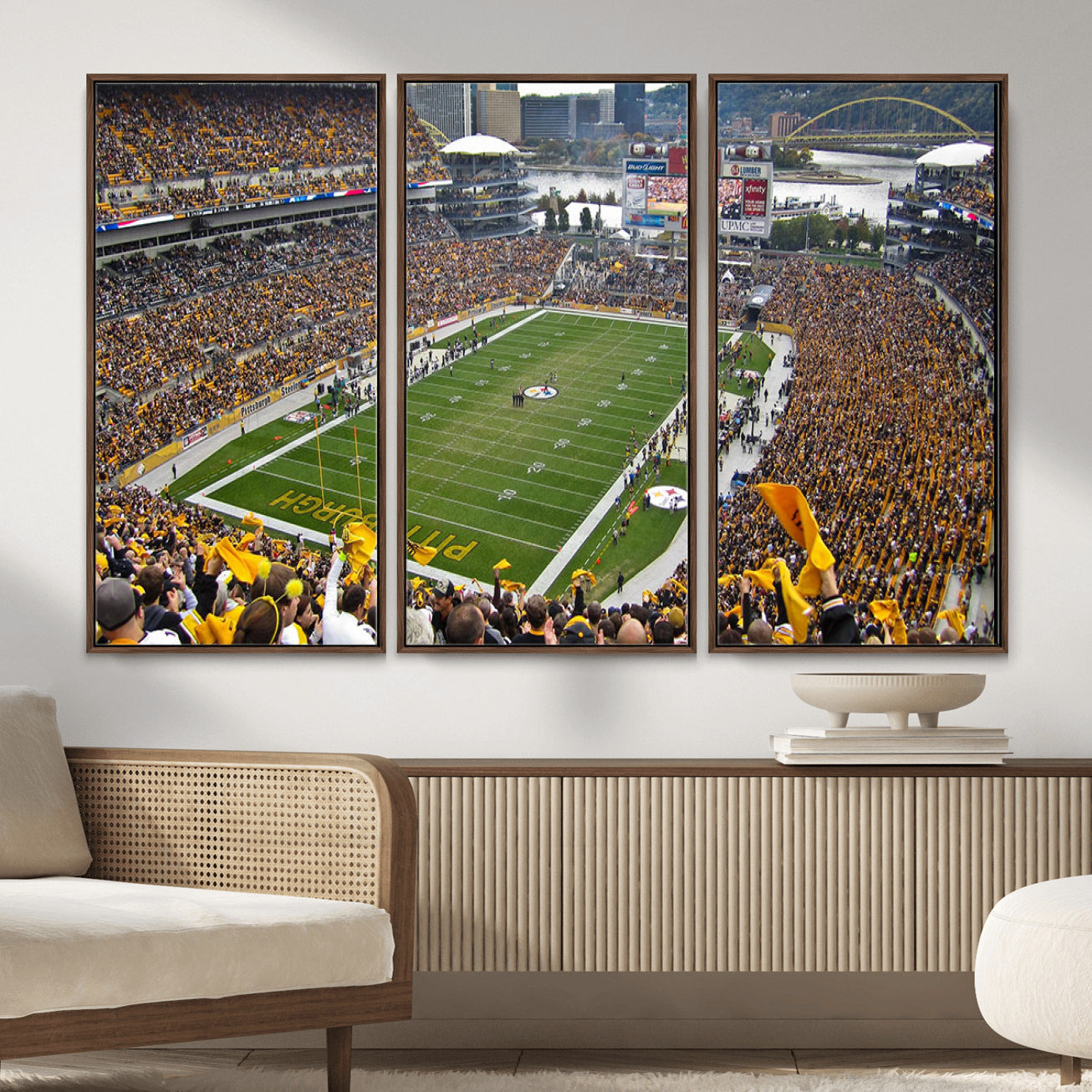 51419-MGV-FC-48X32-3P - Pittsburgh Steelers Print - Pittsburgh Heinz Field Stadium Wall Art Canvas Print