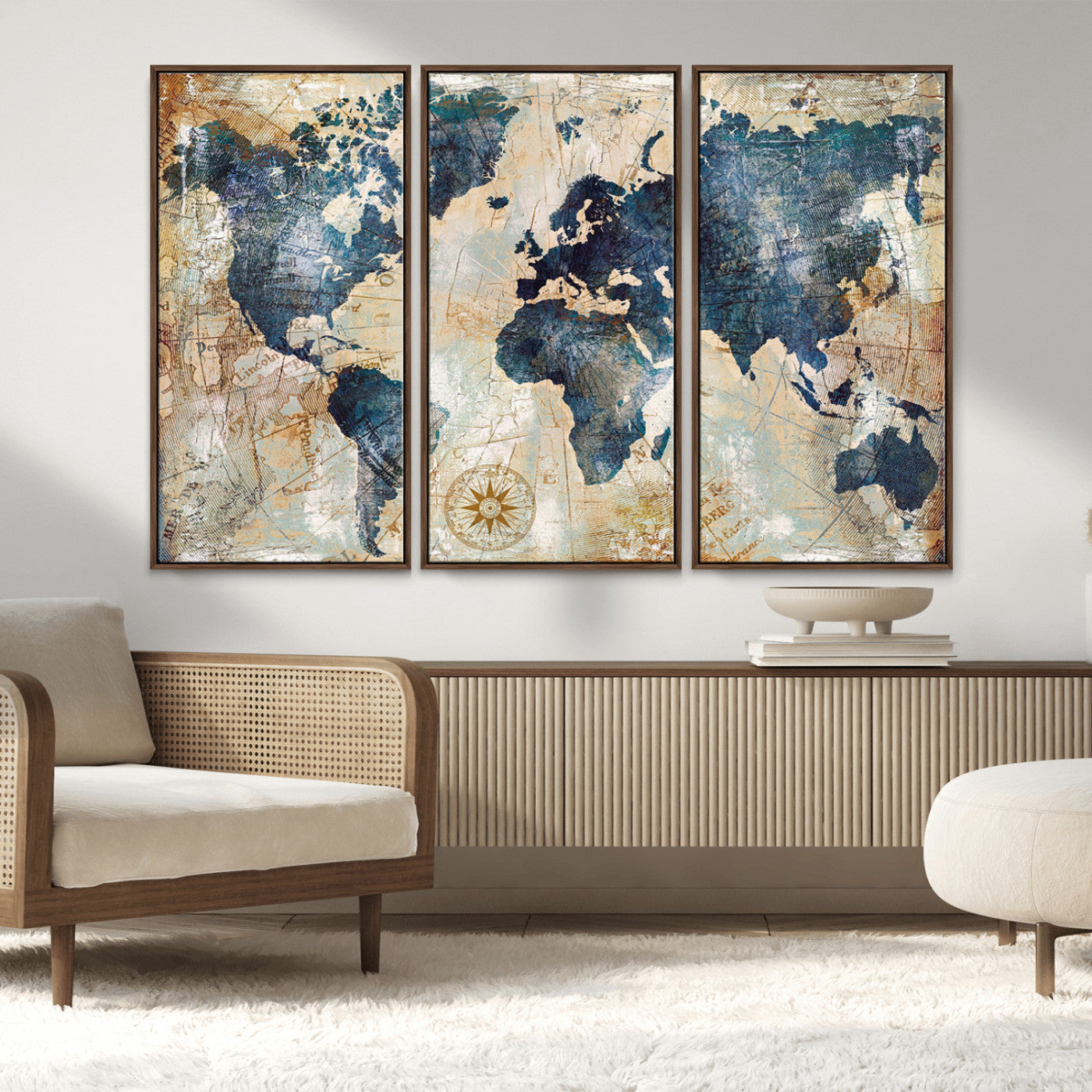 84561-MGV-CV-36X24-Push Pin World Map Canvas Print – Framed Wall Art for Couples, Travel Tracker Map, Anniversary Gift for Home Decor