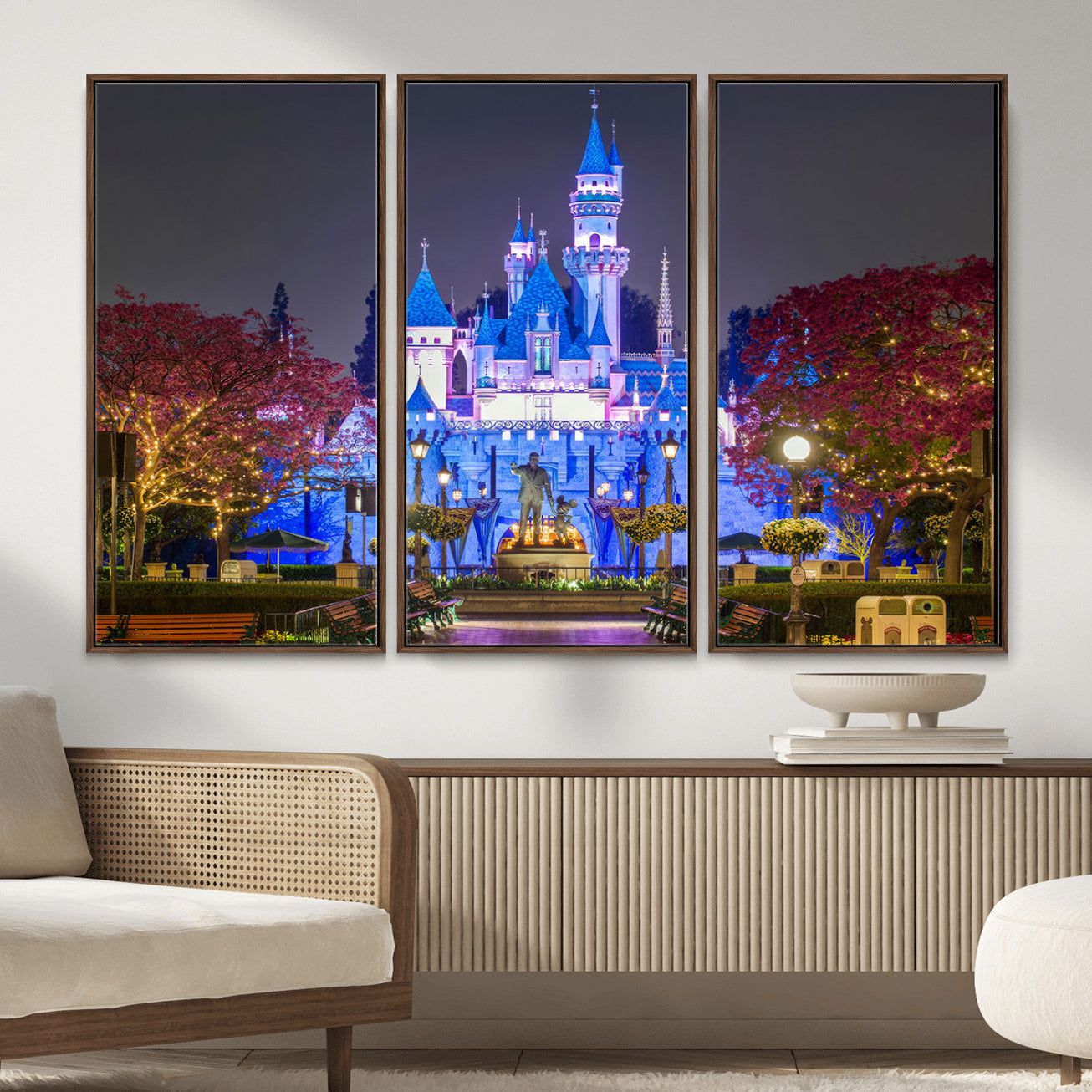 66710-MGV-CV-36X24 - Disney Castle Wall Art Canvas Print – Magical Fairytale Kingdom Scene Kids Room Decor Artwork for Home, Living Room