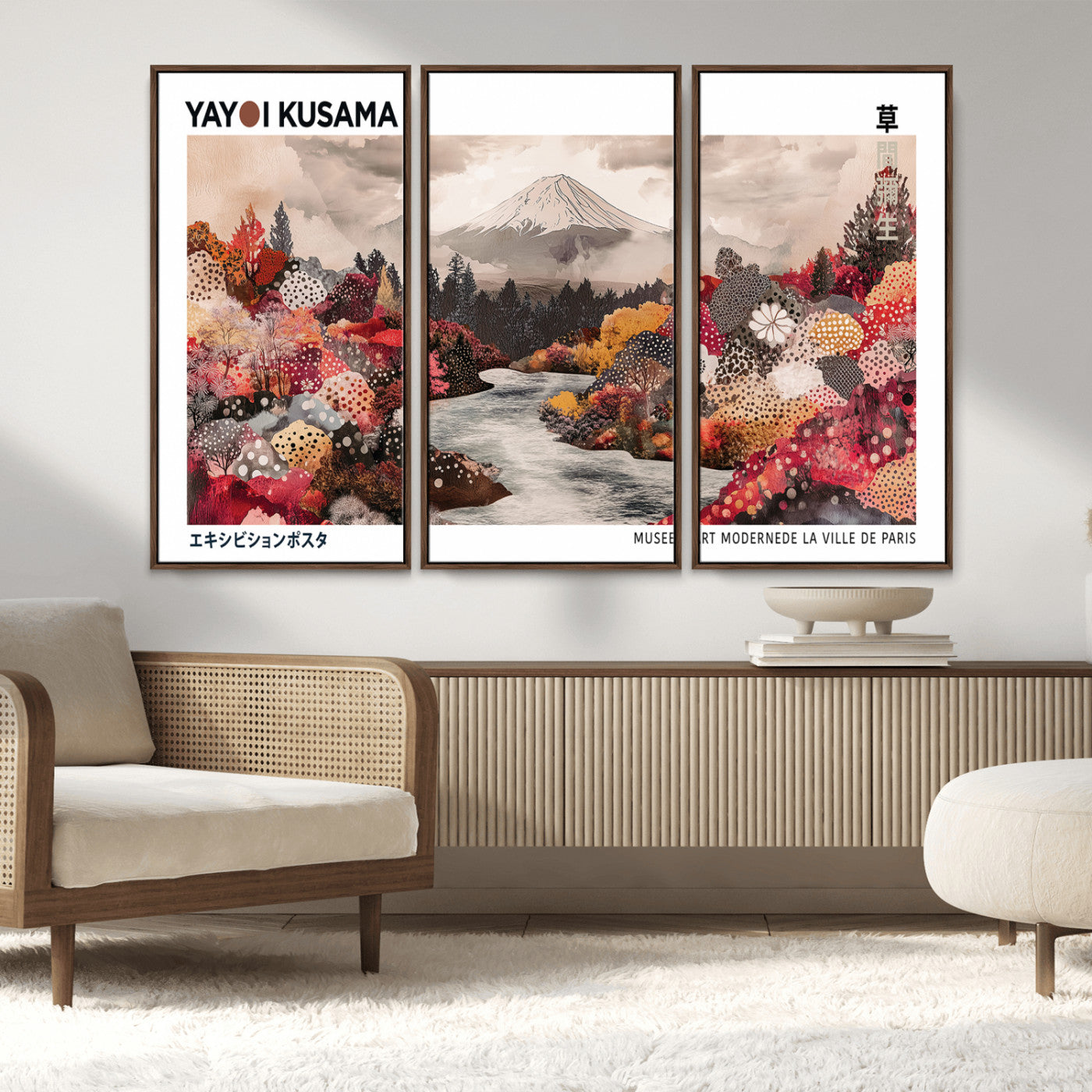 -Yayoi Kusama Wall Art Canvas Print, Framed Large Abstract Art Picture Print, Kusama Polka Dot Perfect Minimalist Decor Artwork