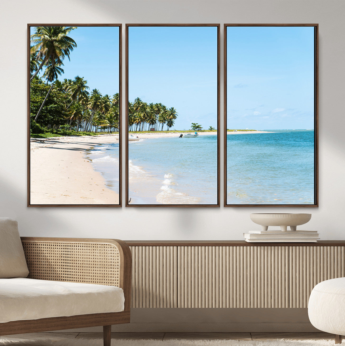 37858872-MGV-CV-36X24 - Palm Tree Paradise Coastal Wall Art – Beach Scene and Ocean Breeze Canvas Print Tranquil Tropical Shore Decor for Living Room, Bedroom or Office