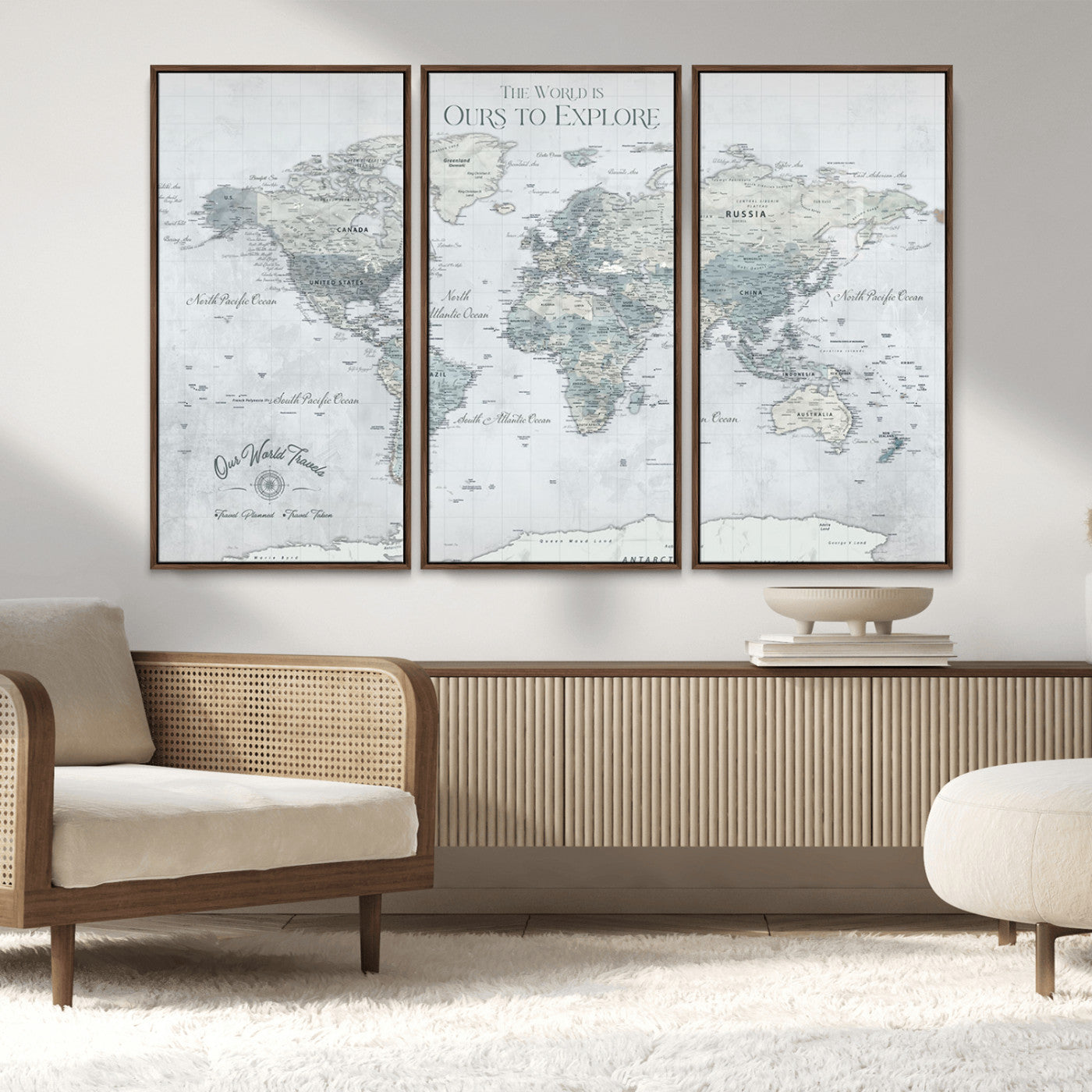 -Personalized Push Pin World Map Canvas Print – Custom Adventure Travel Map Framed Wall Art Gift for home, office