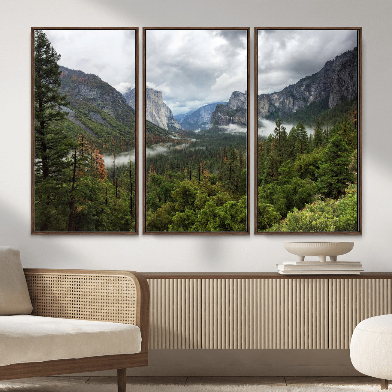 46168759-MGV-CV-36X24 - Yosemite Valley Wall Art Canvas Print, El Capitan Mountain Landscape Nature Wall Decor