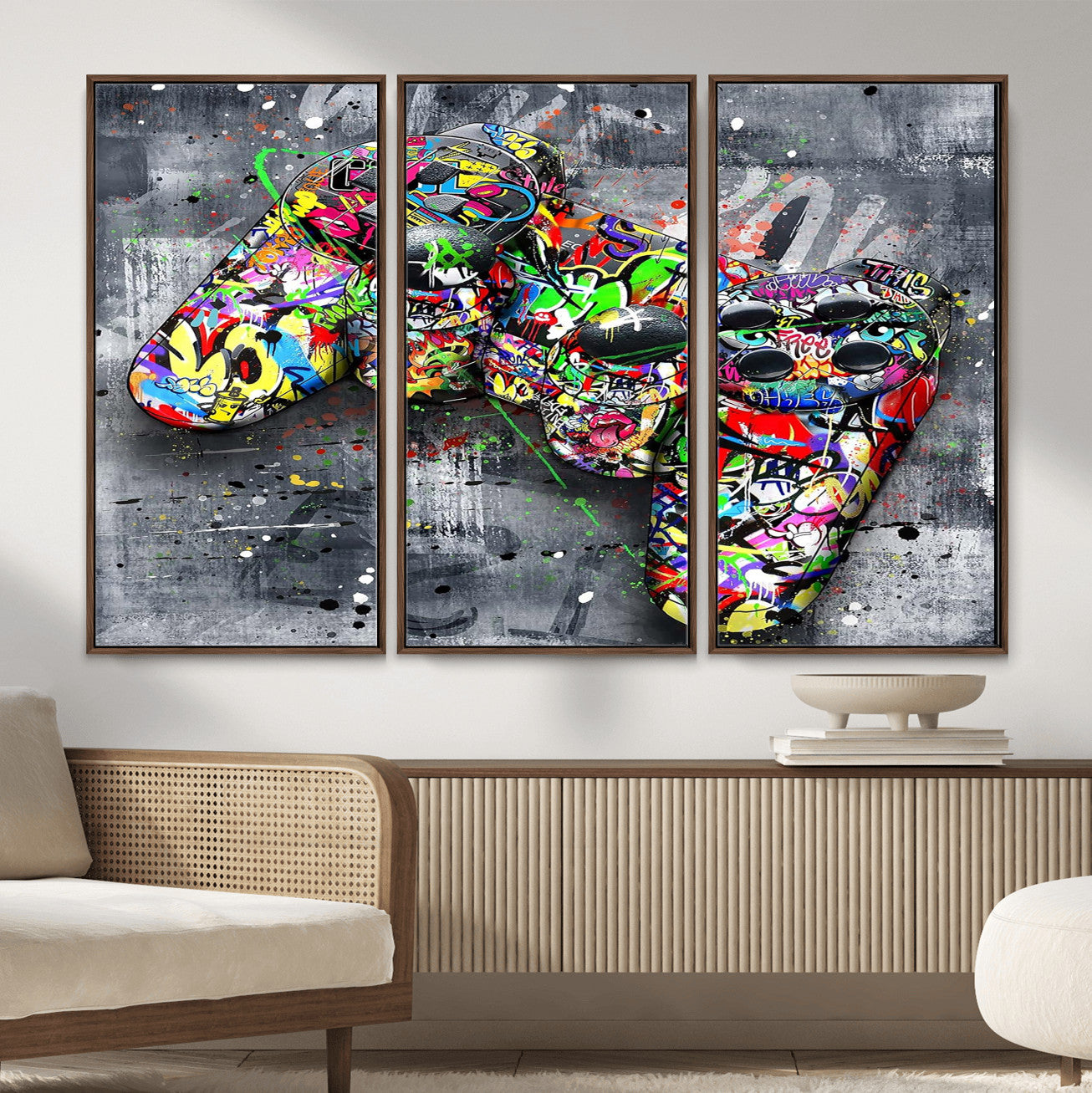 42929610-MGV-CV-36X24 - Graffiti Canvas Wall-Art For Bedroom - Gaming Wall Art For Teen Boys - Abstract Painting Pop Art Modern Home Wall Decor Ready to Hang