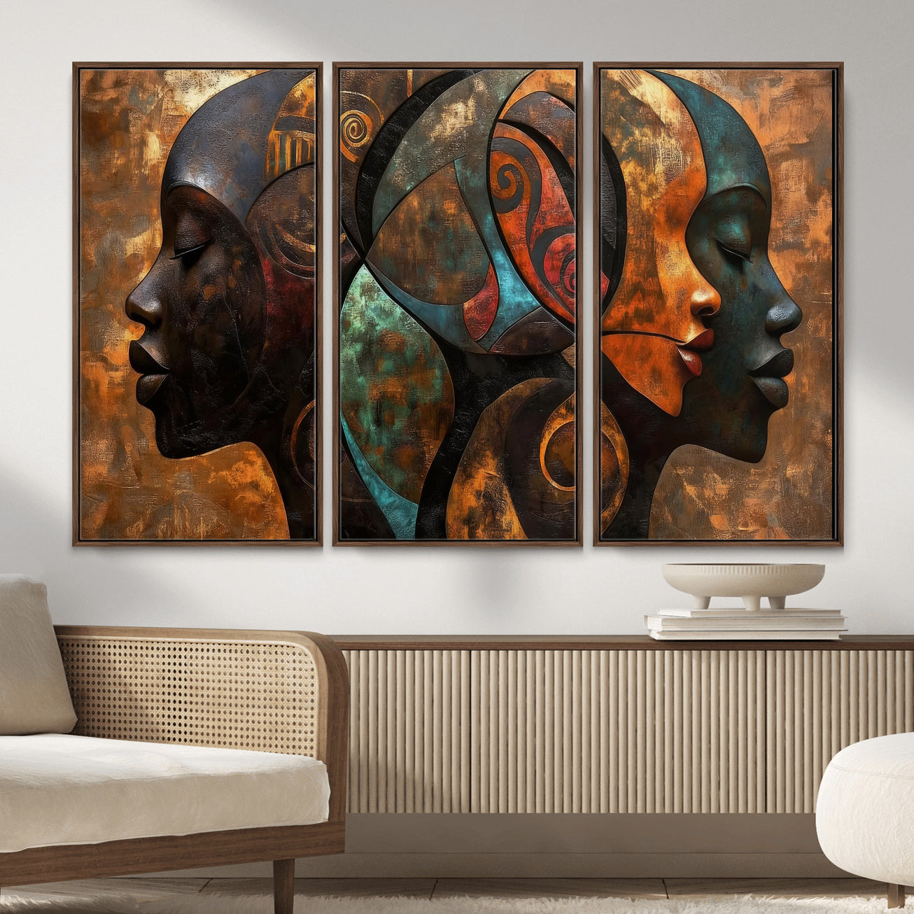 81517886-MGV-CV-36X24 - Abstract Afro American Women Wall Art Canvas Print