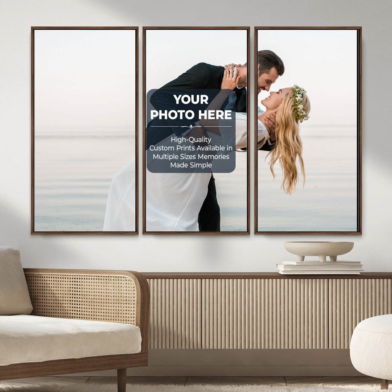 46573466-MGV-CV-48X32-3P - Custom Photo Canvas Print, Personalized Picture Wall Art, Your Image on Canvas, Family Portrait Gift