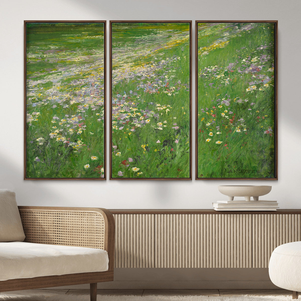 63535040-MGV-CV-36X24 - Alexander Koester Flower Meadow Canvas Wall Art, Vintage Landscape Print