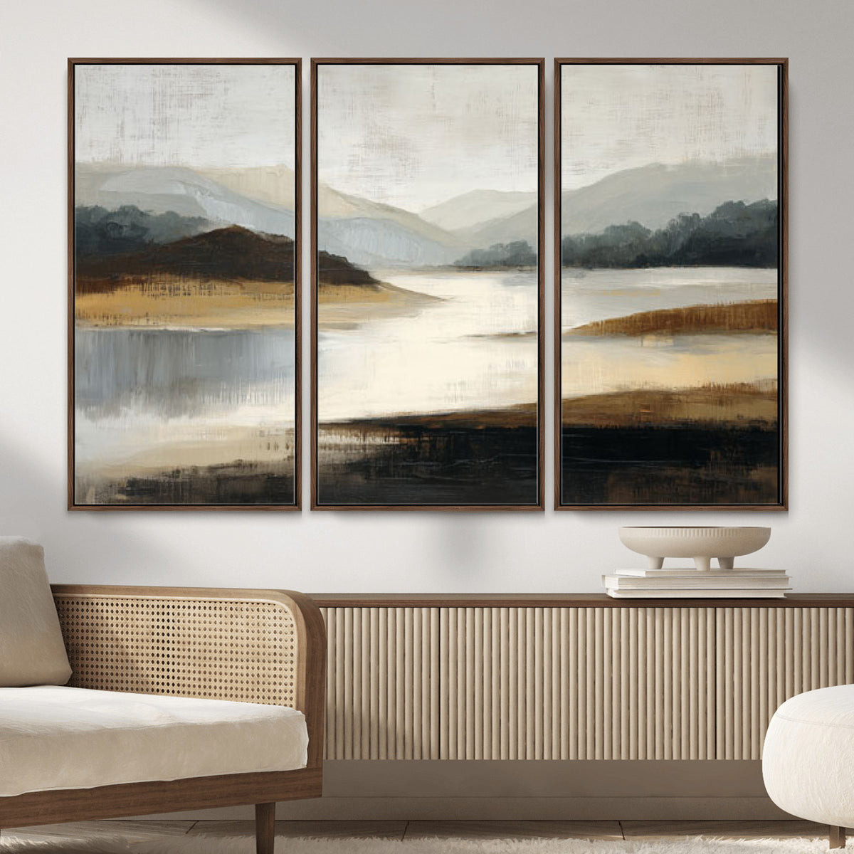 36730896-MGV-CV-36X24 - Modern Abstract Landscape Canvas Wall Art, Minimalist Nature Printing