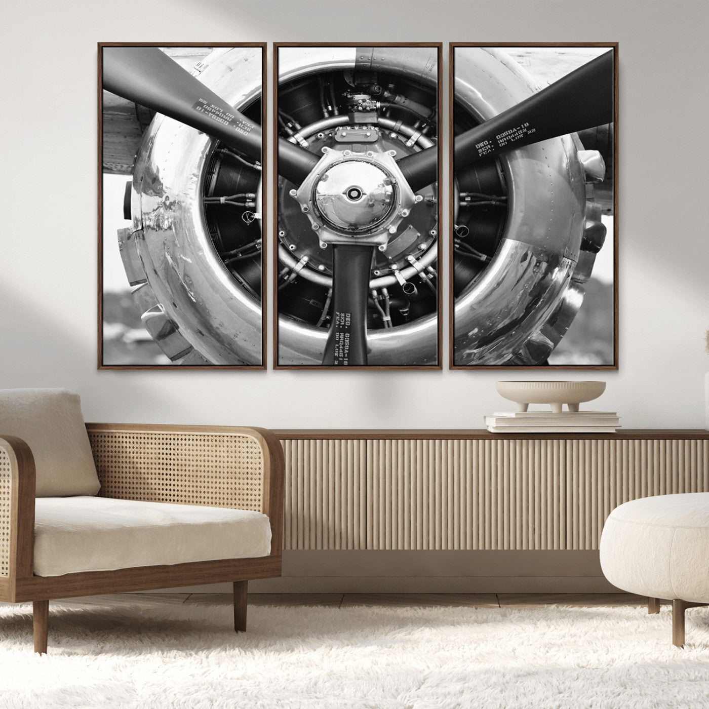 28132-MGV-FC-48X32-3P_Walnut-Vintage Airplane Wall Art Canvas Print