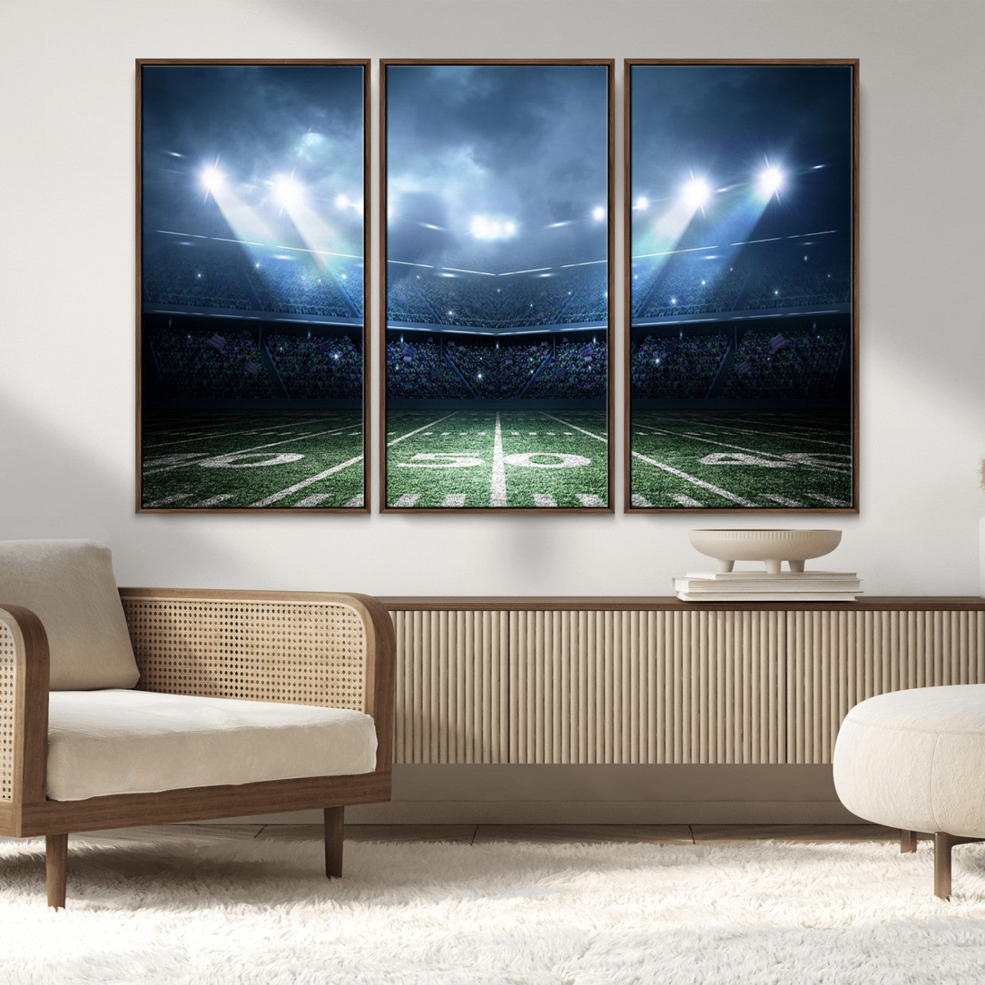 74741-MGV-CV-36X24-American Football Stadium Wall Art Canvas, American Football Stadium Canvas Print