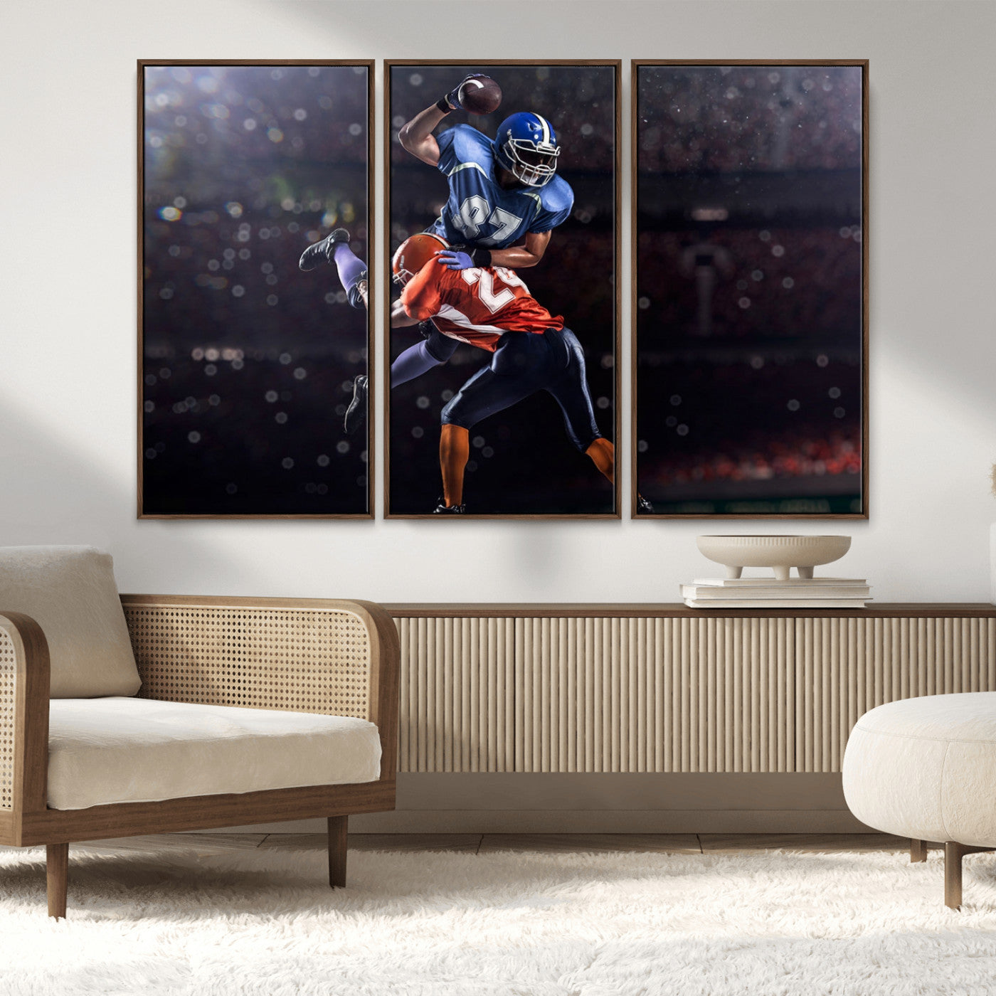 76491-MGV-CV-36X24-American Football Wall Art Canvas Print, Stadium Sport Wall Art Print