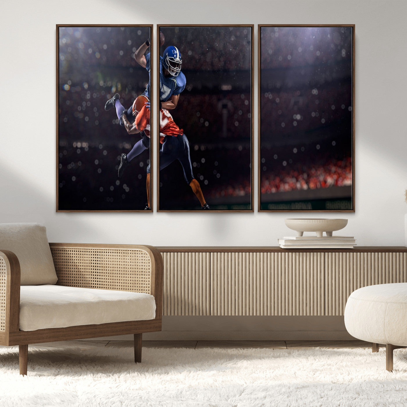 68009-MGV-CV-36X24-American Football Wall Art Canvas Print, Stadium Sport Wall Art Print