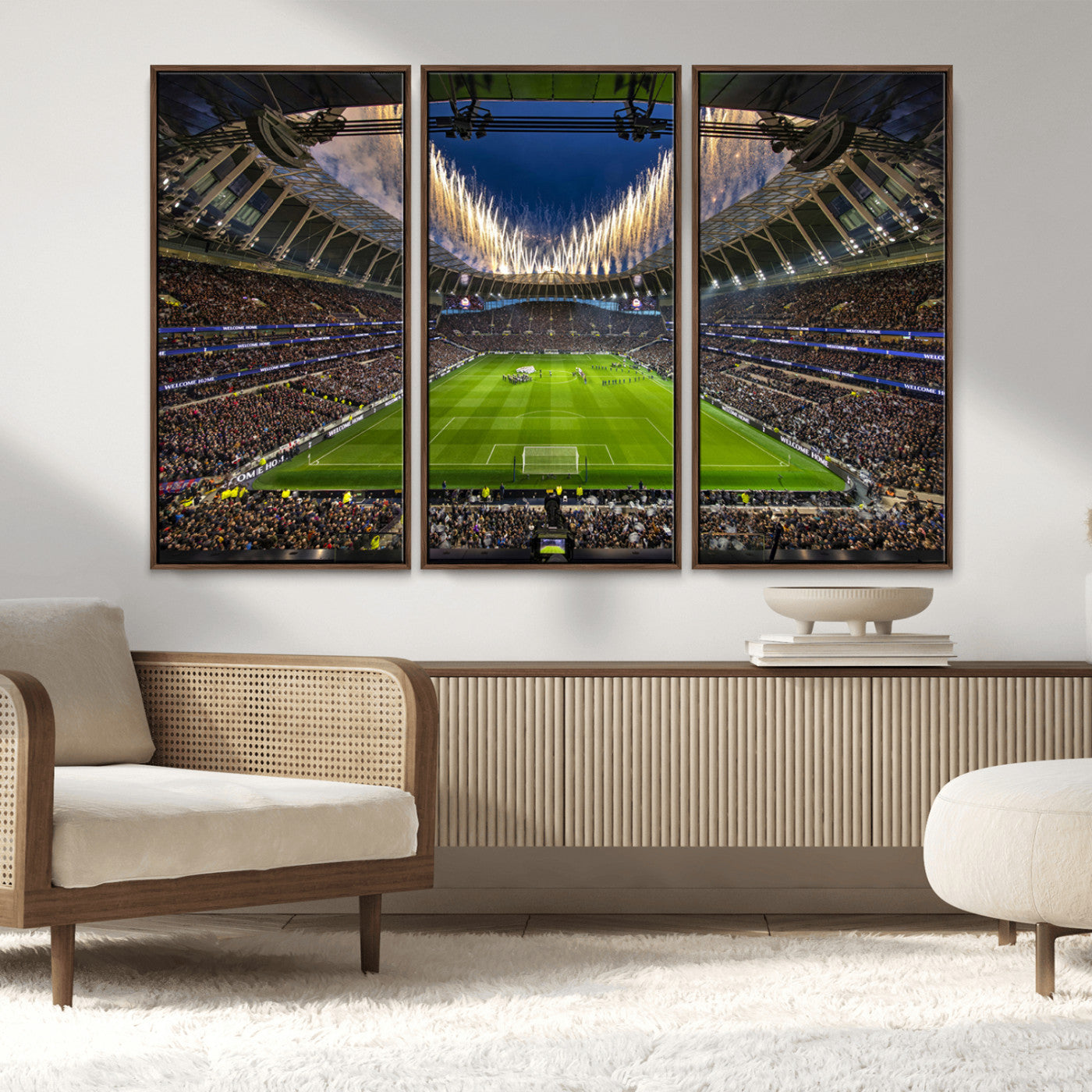 40157-MGV-FC-48X32-3P_Walnut-Tottenham Hotspur Football Team Print - London Tottenham Hotspur Stadium Wall Art Canvas Print