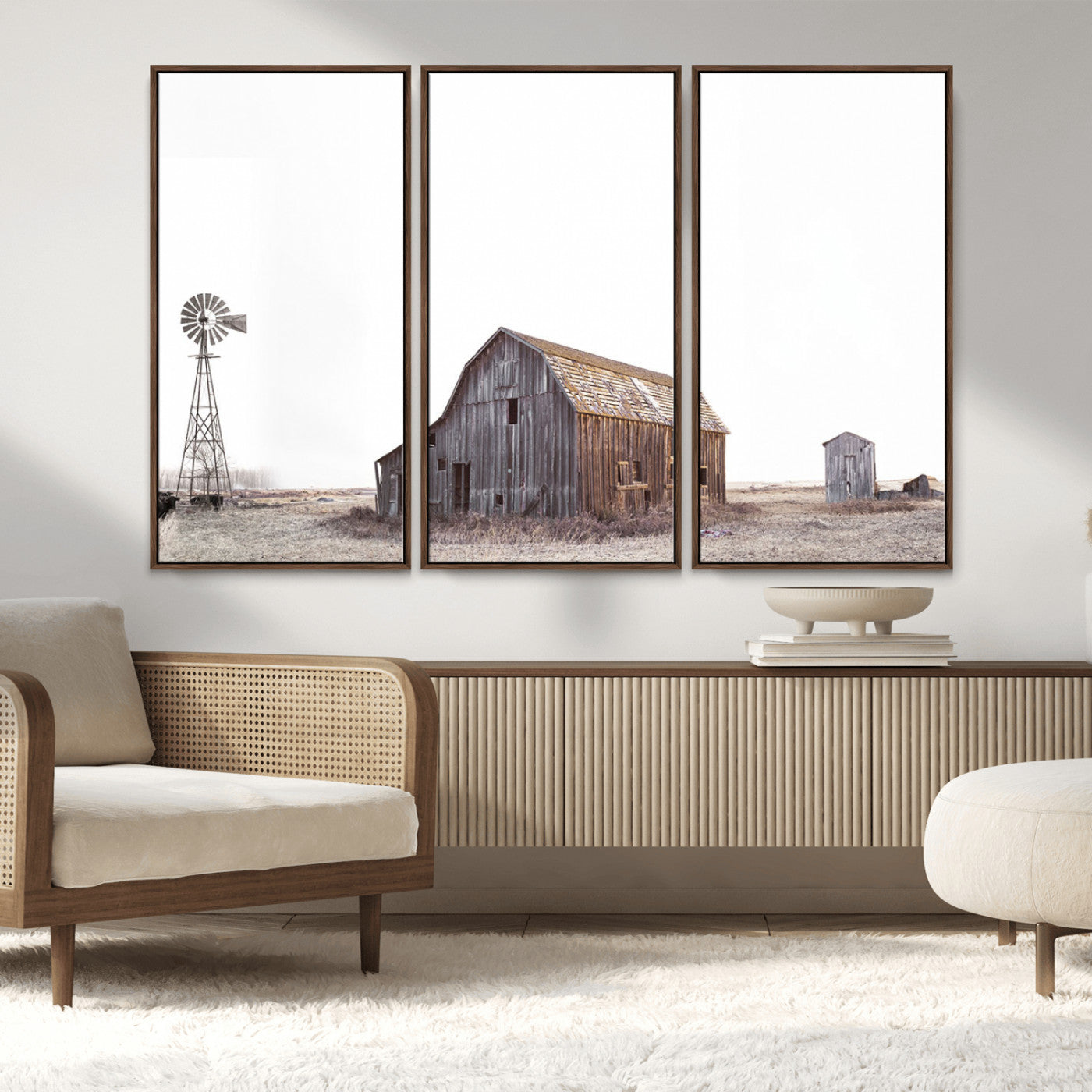 64560-MGV-CV-36X24-Farm Prints Set, Set of 6 Farmhouse Wall Art, Country House Decor