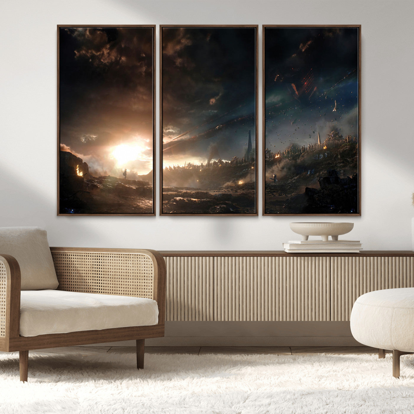 58617-MGV-FC-48X32-3P_Walnut-Avengers Planet Wall Art Canvas Print