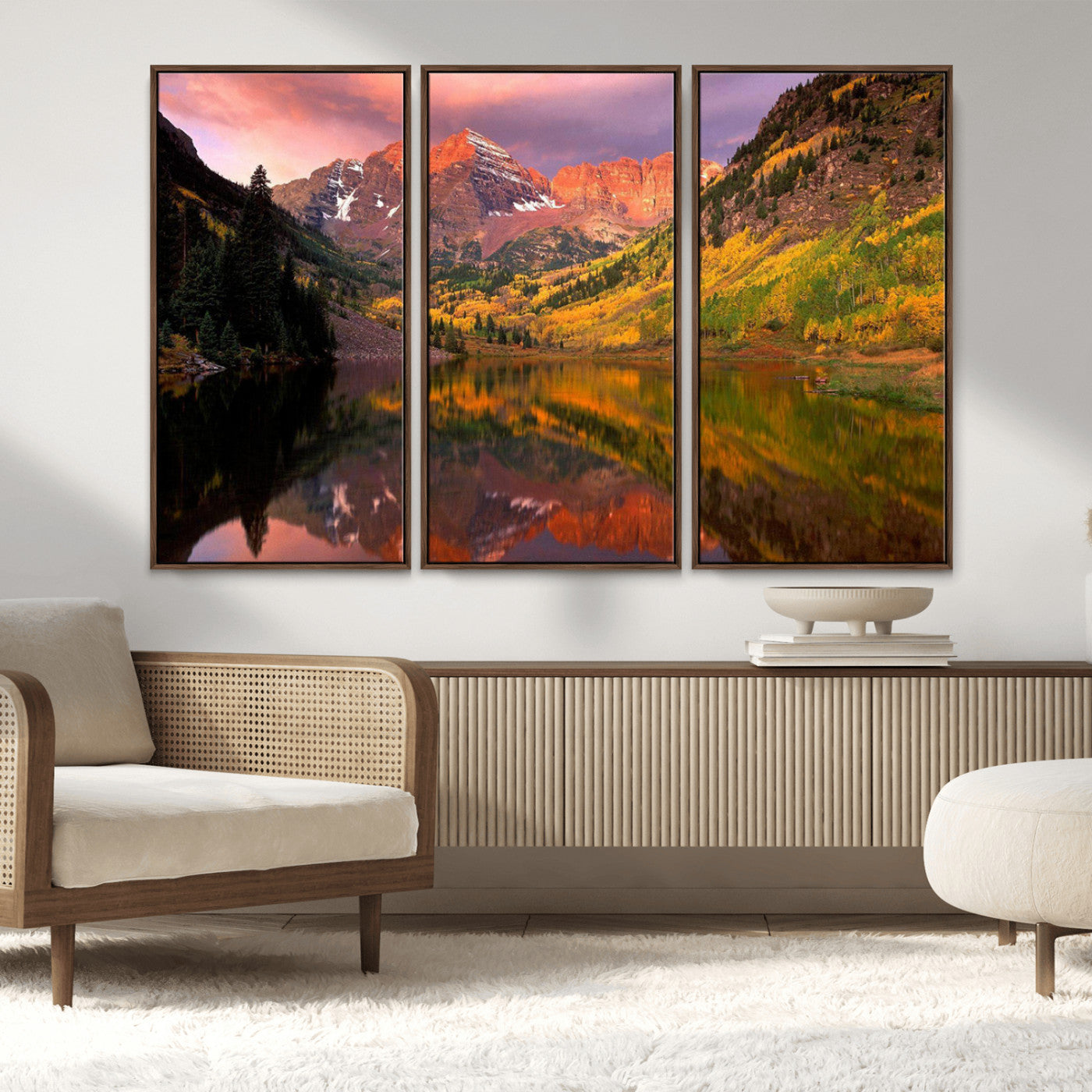 -Colorado Rockies Mountain Sunset Wall Art | Ready to Hang and Framed | Scenic Nature Landscape