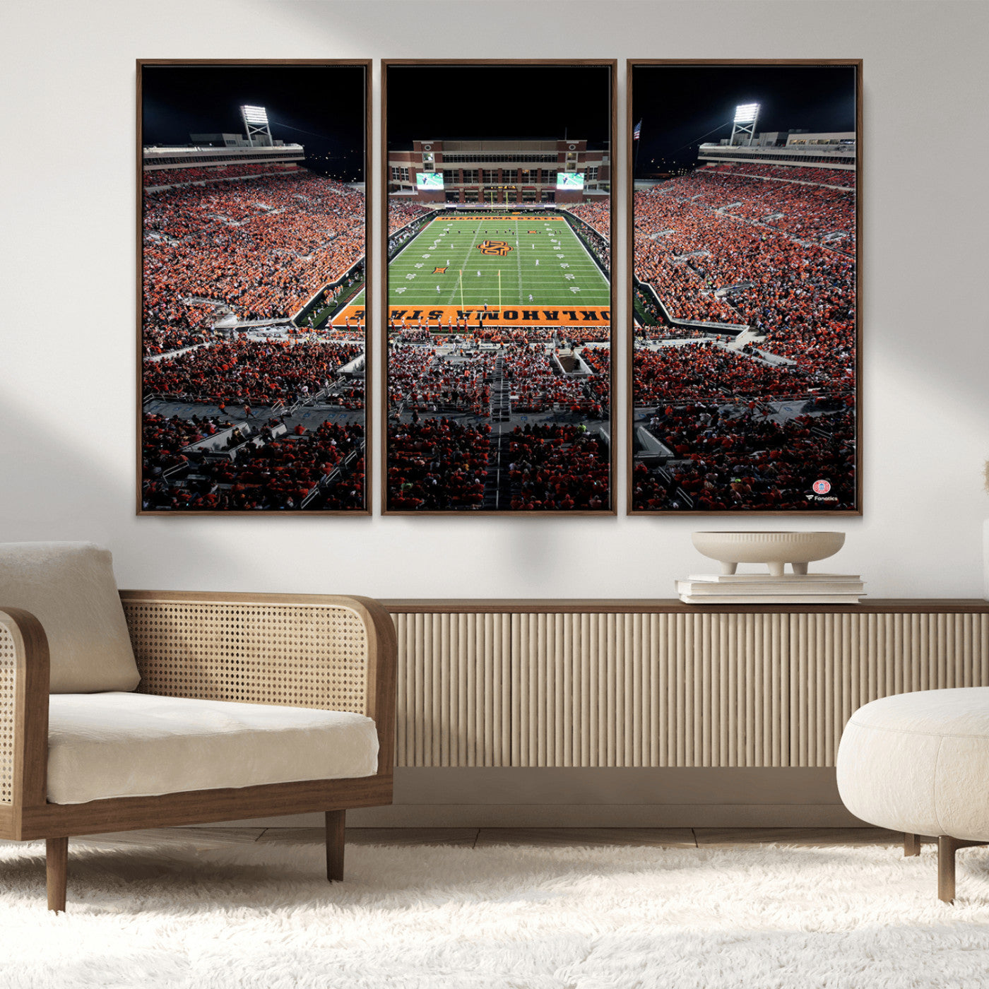81675-MGV-CV-36X24-Boone Pickens Stadium Wall Art Oklahoma State Cowboys Print Framed Sports Canvas Art for Home, Office, Living Room