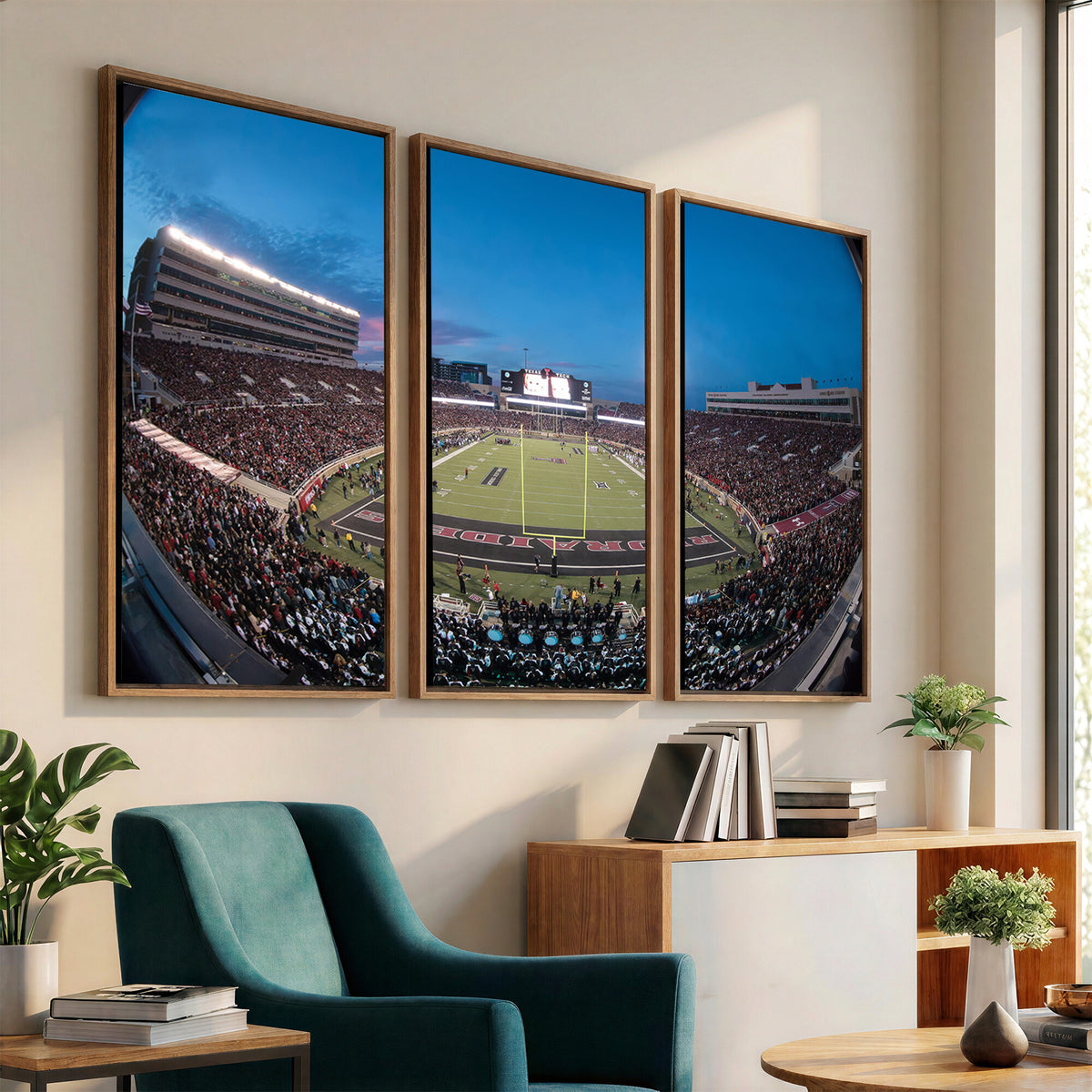60763-PAN-FL-20X10 - Texas Tech Red Raiders Canvas, Framed Football Team Print - Lubbock Jones AT&T Stadium Wall Art
