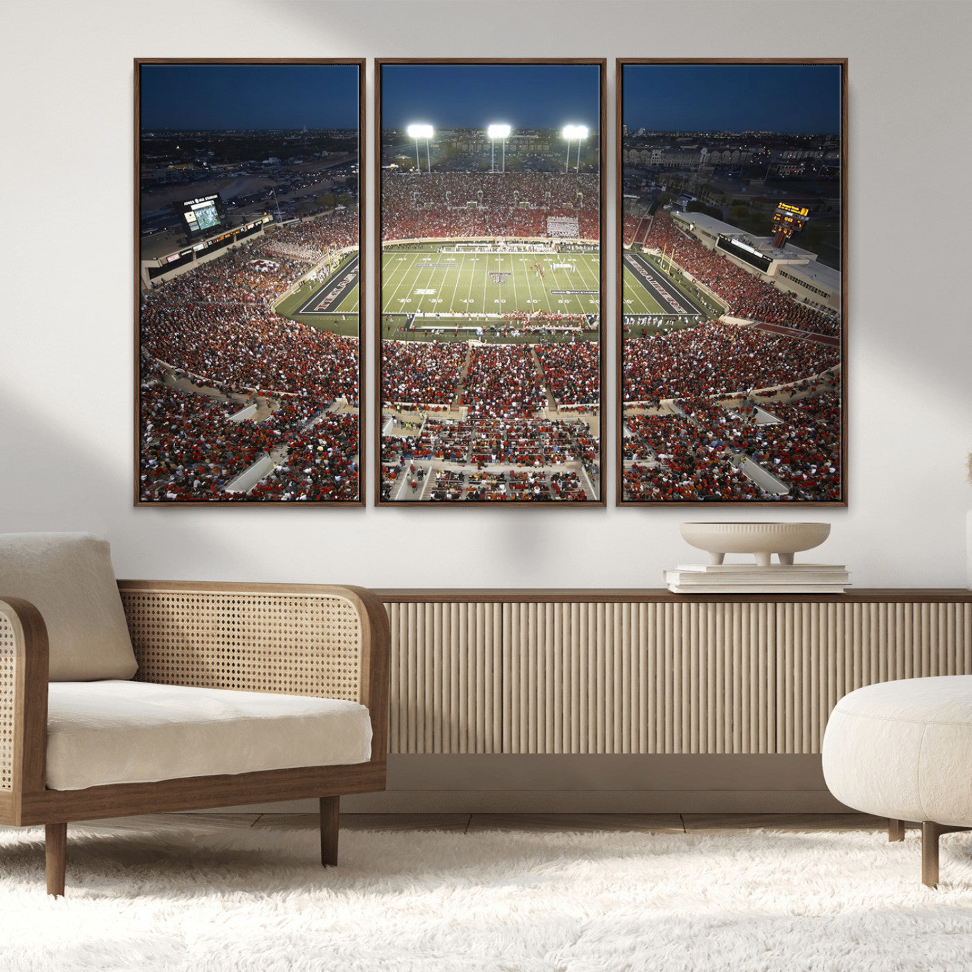 -Texas Tech Red Raiders Football Team Print - Lubbock Jones AT&T Stadium Wall Art Canvas Print