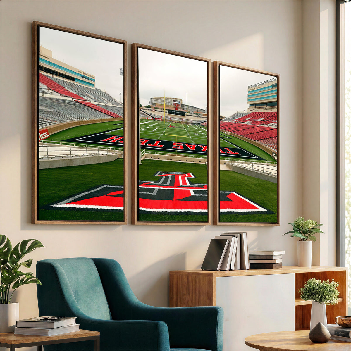 43169-PAN-FL-20X10 - Texas Tech Red Raiders Football Team Print - Lubbock Jones AT&T Stadium Wall Art Canvas Print