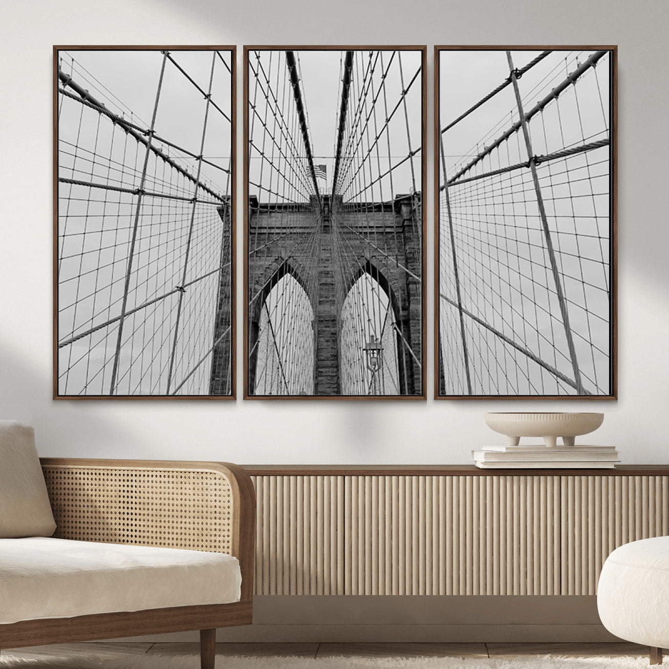 31341-MGV-CV-36X24 - Large Brooklyn Bridge Wall Art Canvas Print for Urban Home Living Room Decor