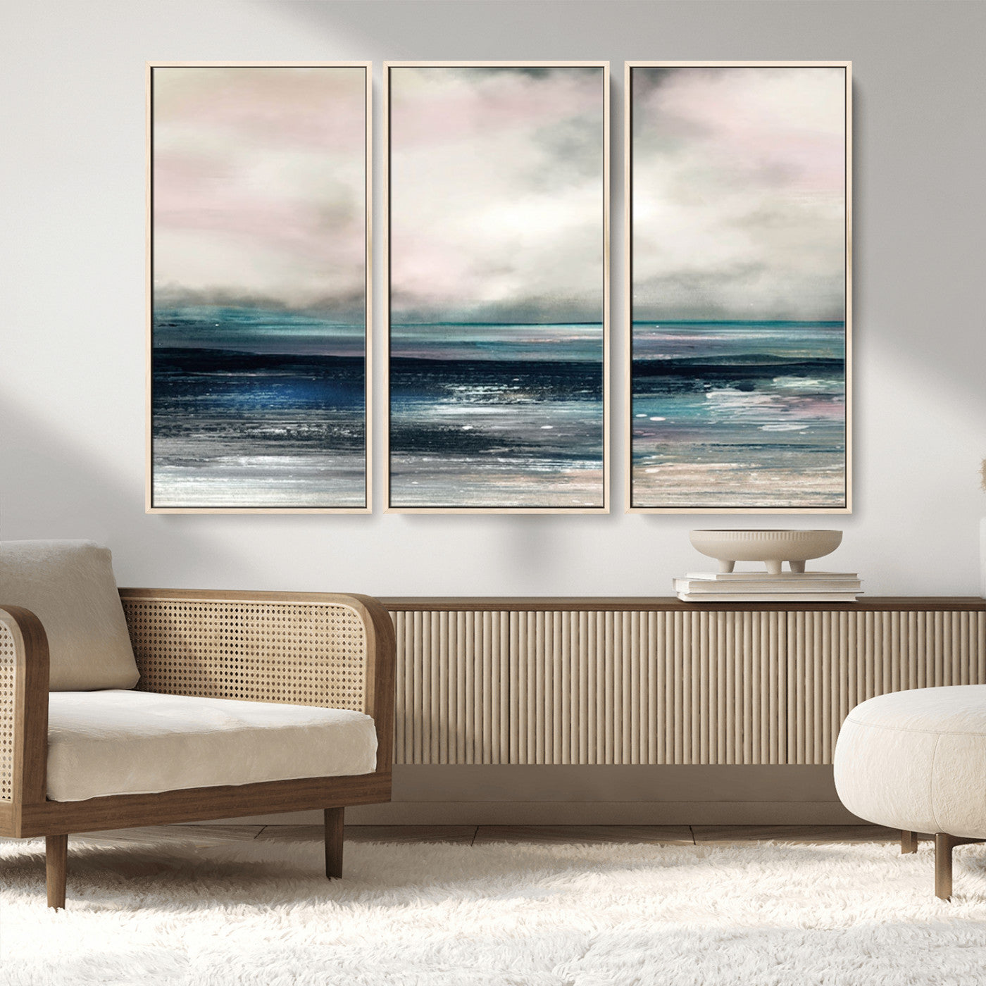63797-MGV-FC-48X32-3P_Natural-Contemporary Abstract Wall Art Canvas Print