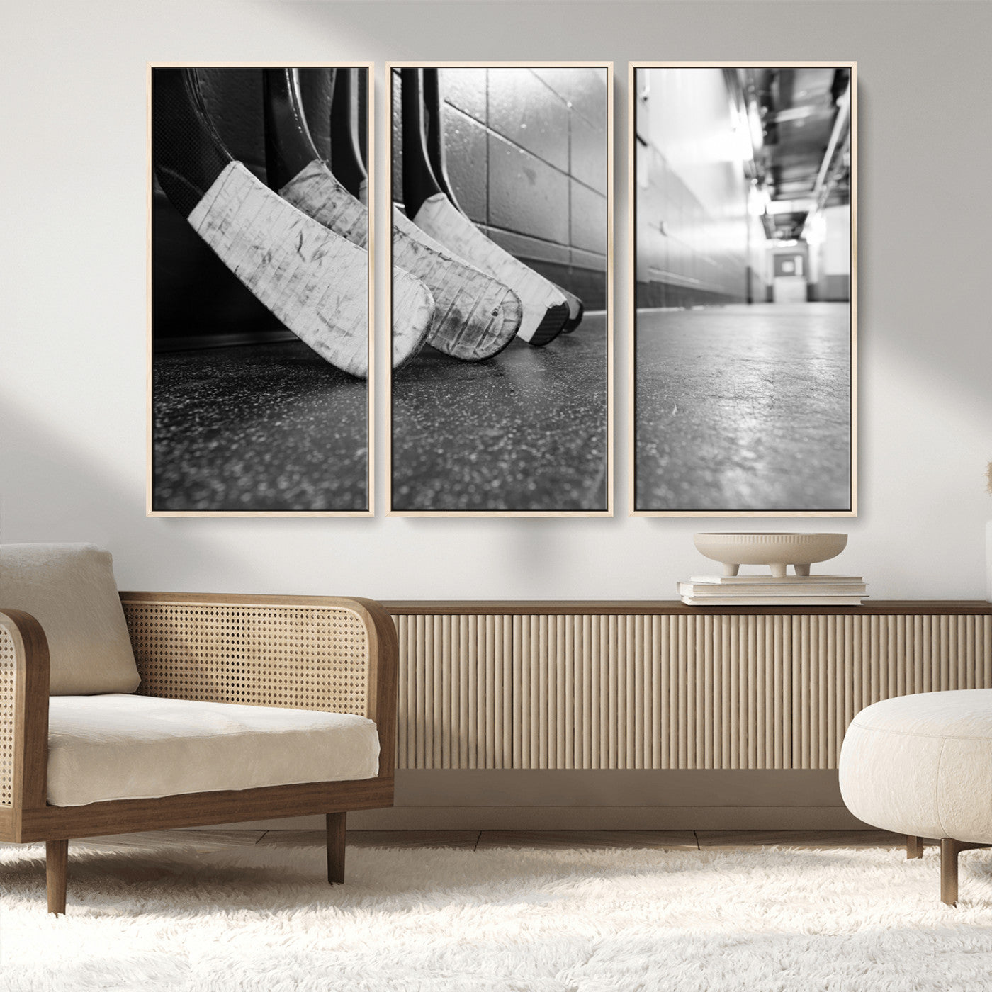 16961-MGV-FC-48X32-3P_Natural-Ice Hockey Wall Art Canvas Print