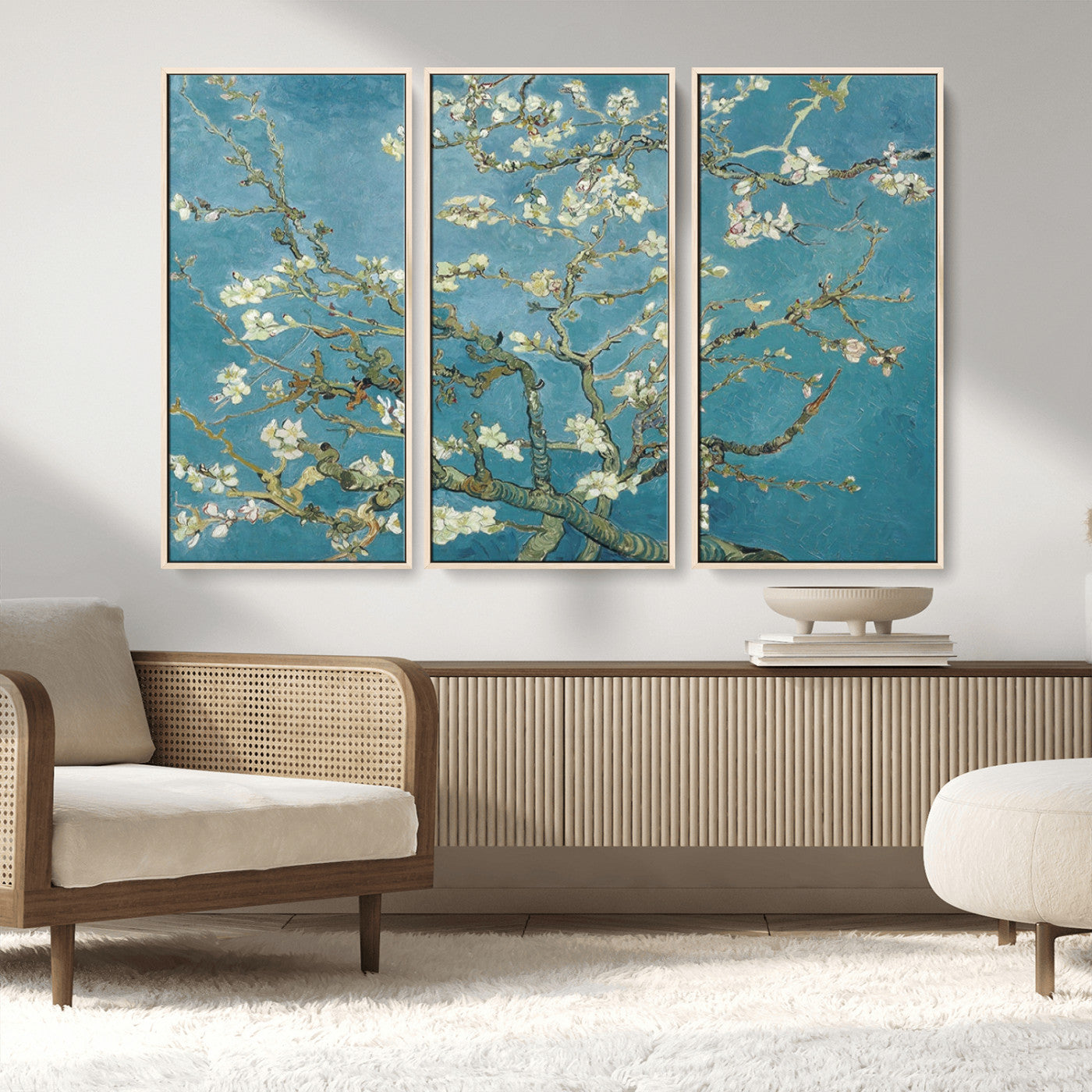 65607-MGV-CV-36X24-Vincent Van Gogh's Almond Blossom Abstract Wall Art Canvas, Van Gogh Almond Blossom Canvas Print