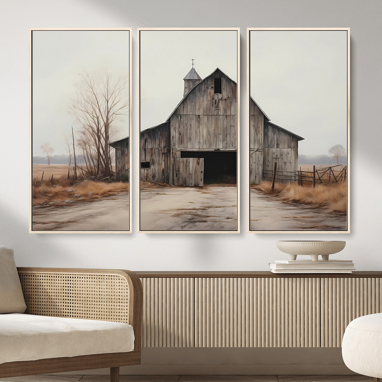 11602-MGV-CV-36X24 - Farmhouse Rustic Barn Wall Art Canvas Print – Framed and Ready to Hang – Perfect Addition to