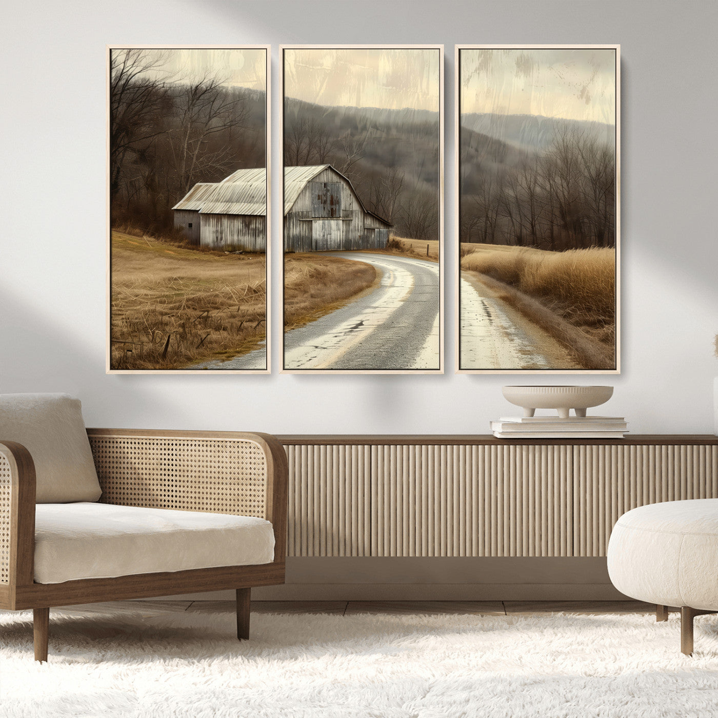 10376-MGV-FC-48X32-3P_Natural-Vintage Barn for Farmhouse Wall Decor Canvas Print