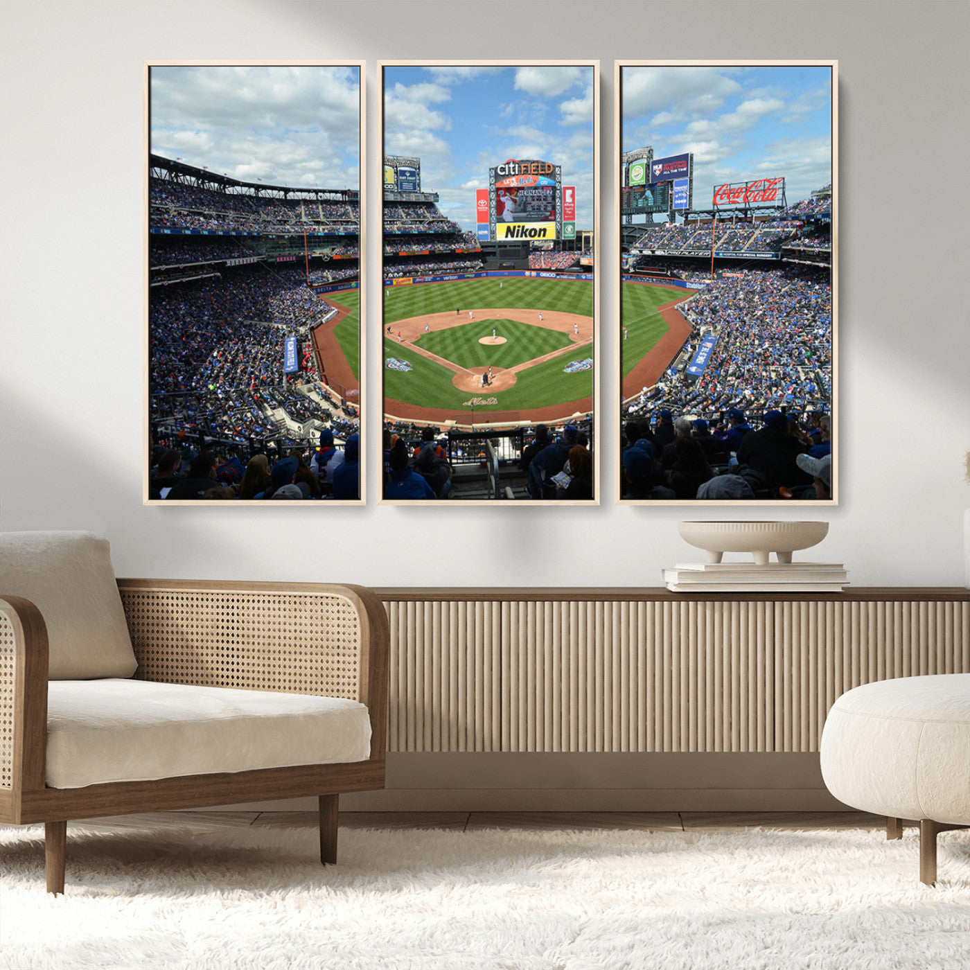 22910-MGV-FC-48X32-3P_Natural-New York Mets Baseball Team Print - Citi Field Stadium Wall Art Canvas Print