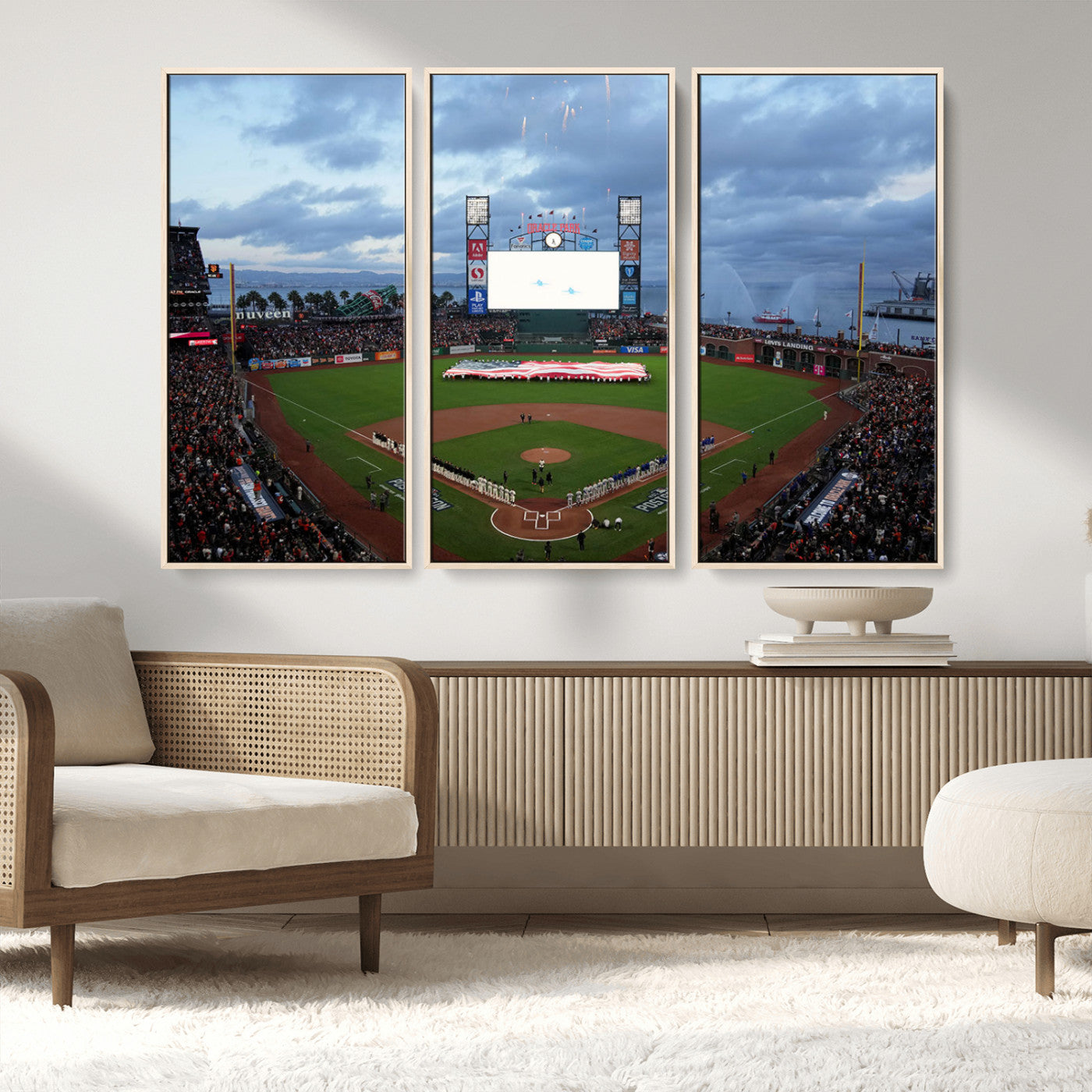 44631-MGV-CV-36X24-Oracle Park San Francisco Giants Wall Art | Oracle Park Stadium Canvas Print| Large Framed Baseball
