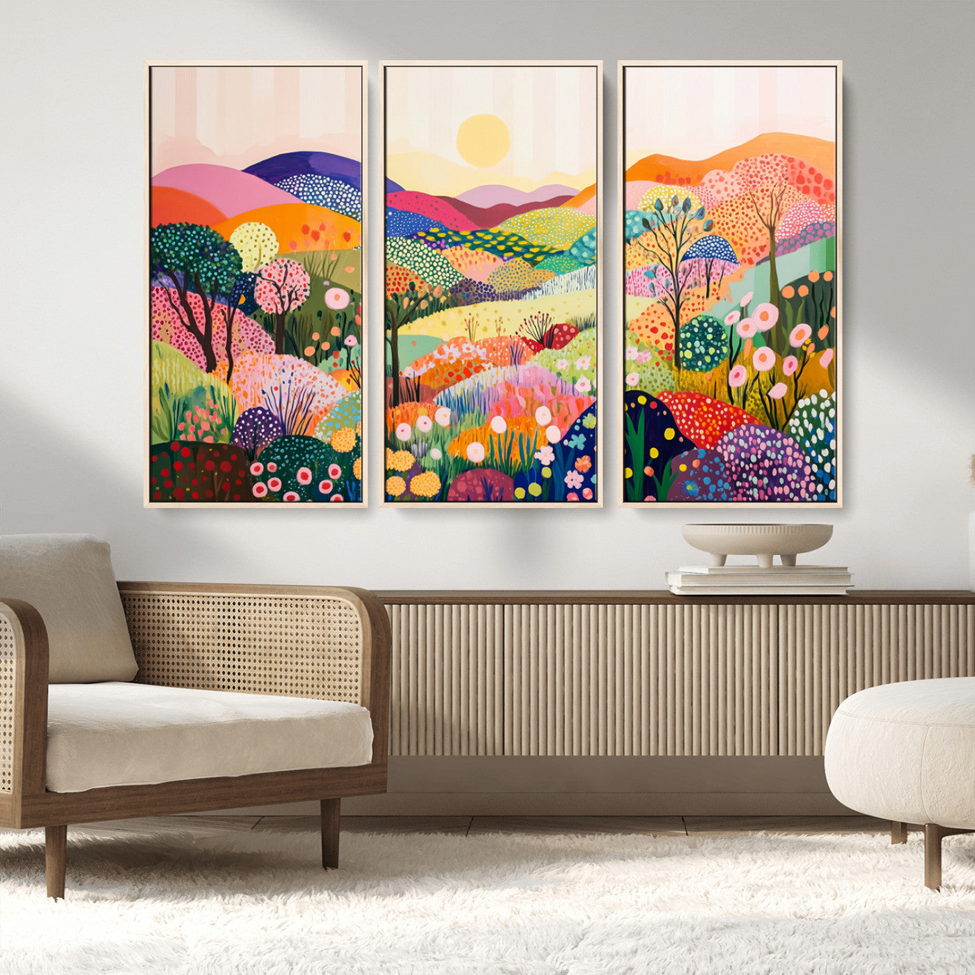 63198-MGV-CV-36X24-Yayoi Kusama 1986 Wall Art Print – Yayoi Kusama Wabi Sabi Japanese Wall Art Print - Vibrant Abstract