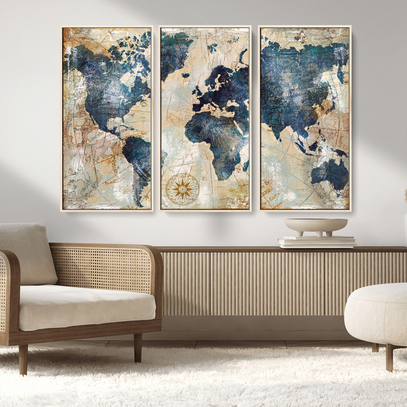 84561-MGV-CV-36X24-Push Pin World Map Canvas Print – Framed Wall Art for Couples, Travel Tracker Map, Anniversary Gift for Home Decor