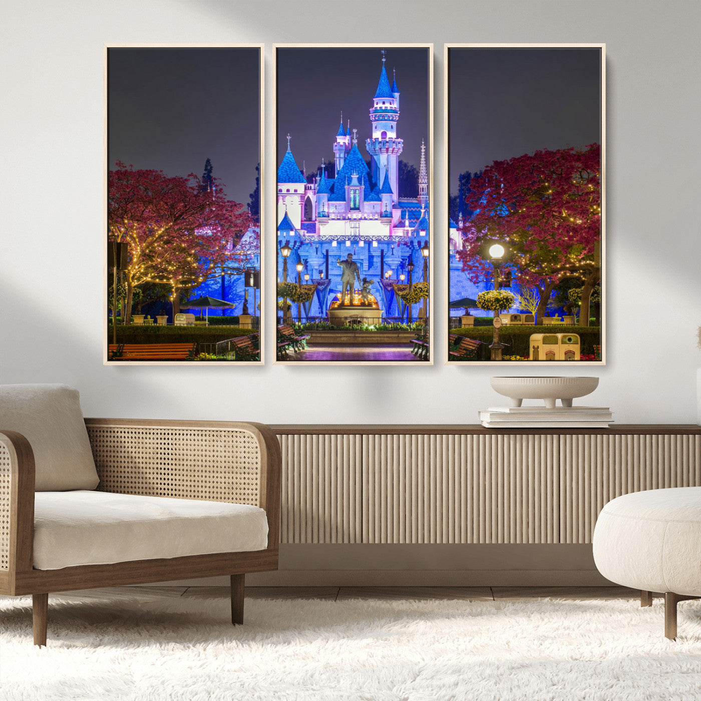 -Large Disney Castle Wall Art Canvas Print - Magic Kingdom Kids Room Decoration Disney World